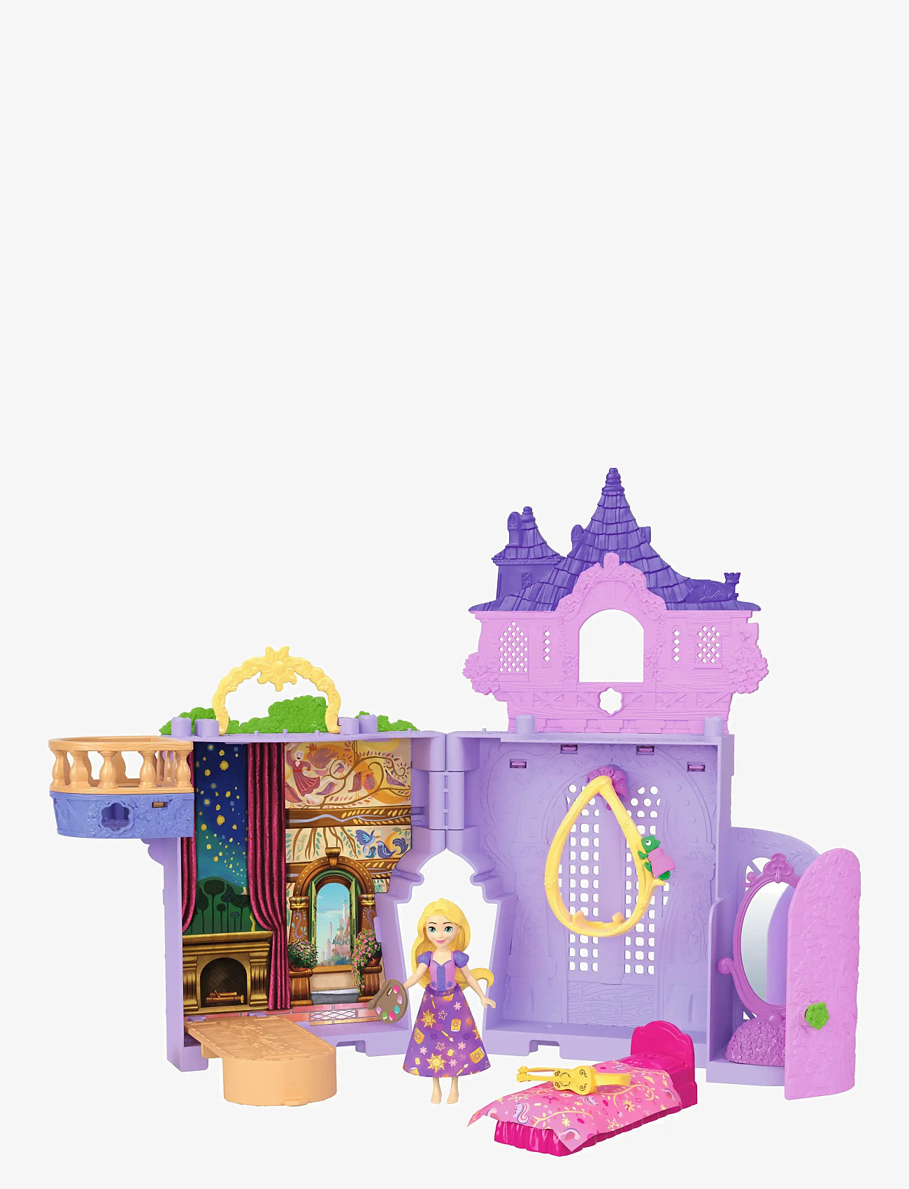 Disney Princess - Disney Princess Rapunzel Storytime Stackers Doll House, Small Doll, Pascal Figure & 7 Accessories - legesæt - multi color - 0