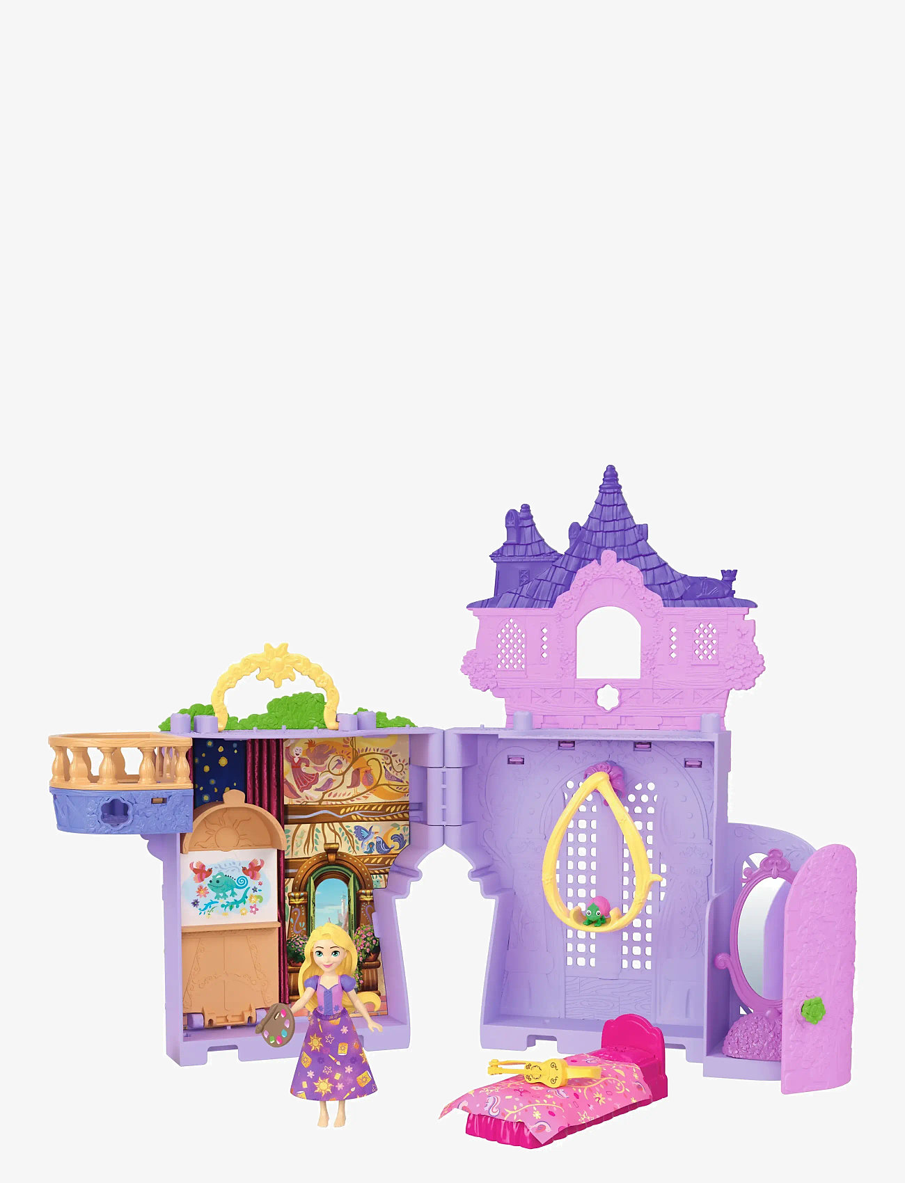 Disney Princess - Disney Princess Rapunzel Storytime Stackers Doll House, Small Doll, Pascal Figure & 7 Accessories - legesæt - multi color - 1