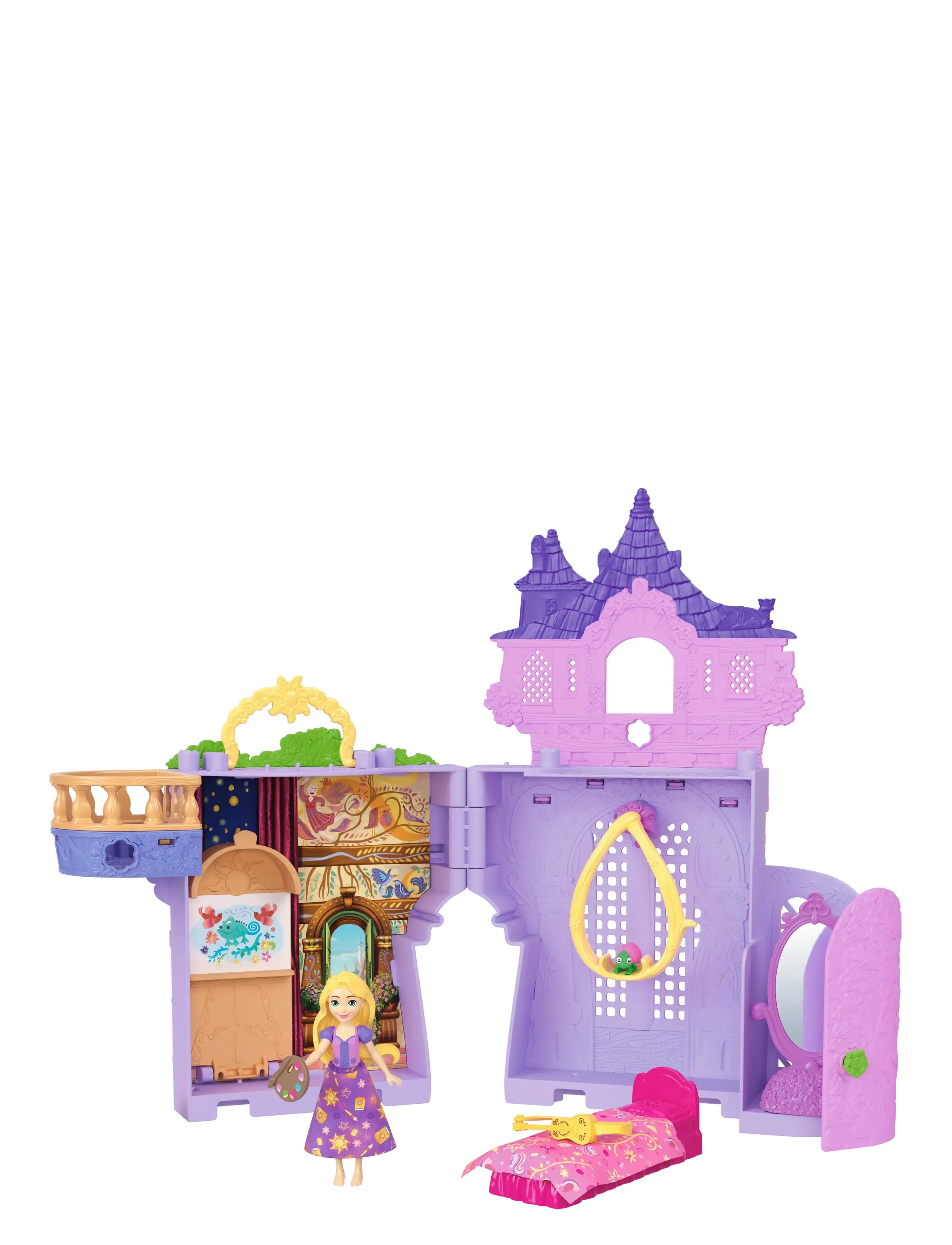 Disney Princess - Disney Princess Rapunzel Storytime Stackers Doll House, Small Doll, Pascal Figure & 7 Accessories - lekset - multi color - 1