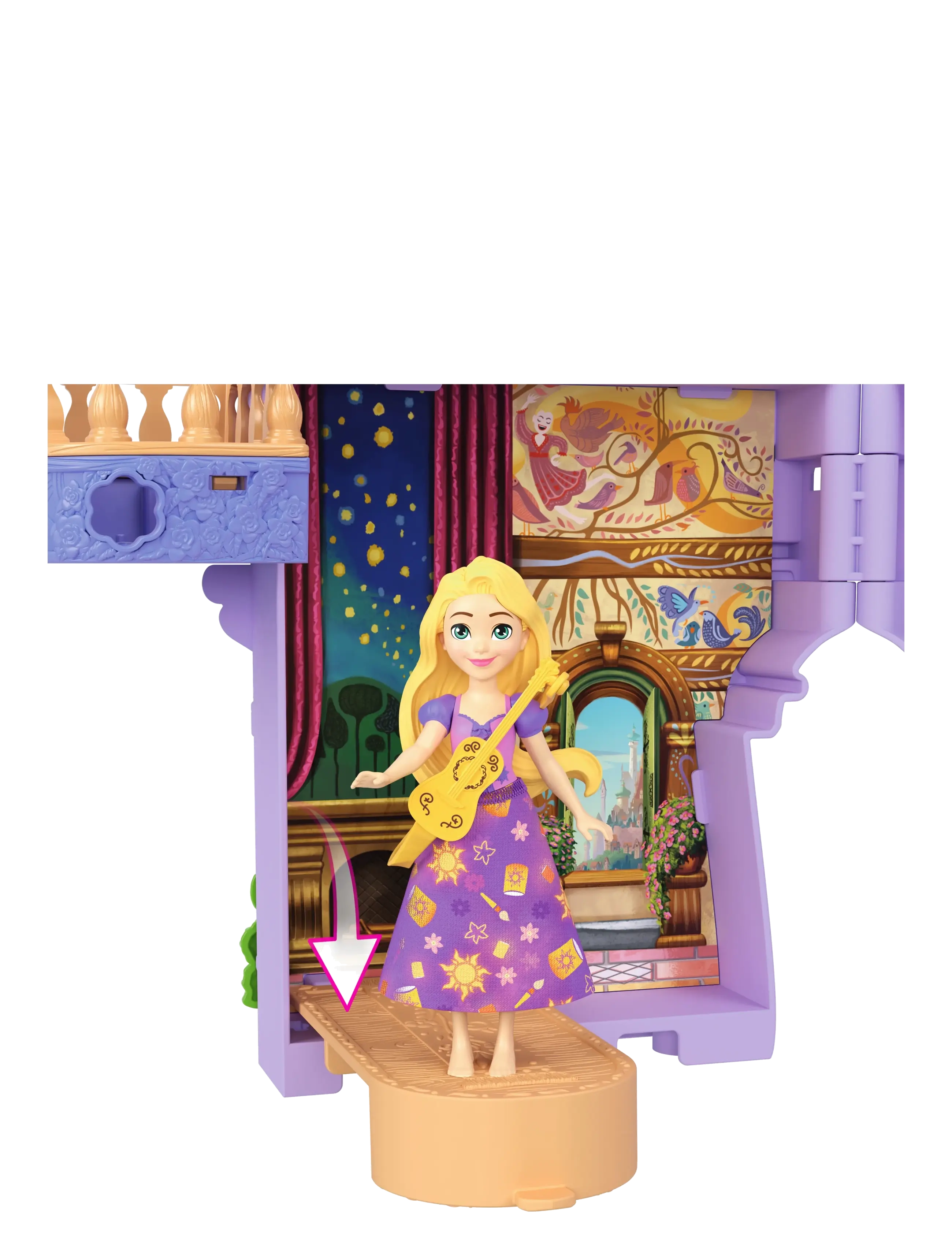 Disney Princess - Disney Princess Rapunzel Storytime Stackers Doll House, Small Doll, Pascal Figure & 7 Accessories - lekset - multi color - 3