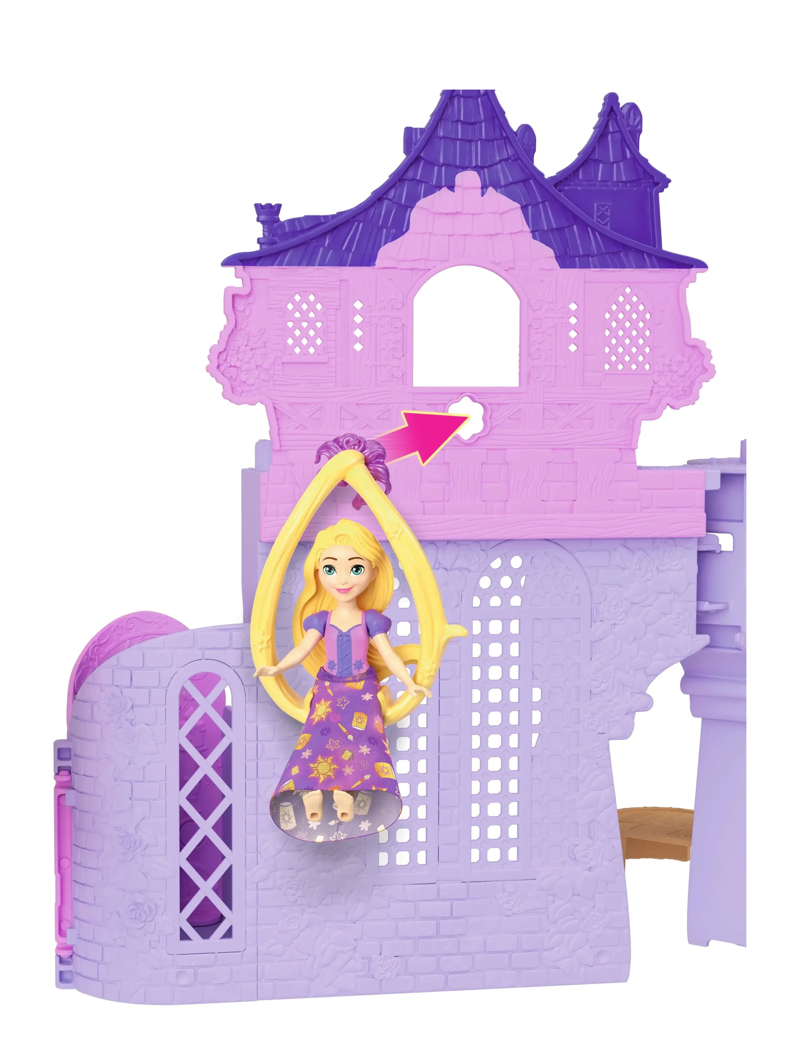 Disney Princess - Disney Princess Rapunzel Storytime Stackers Doll House, Small Doll, Pascal Figure & 7 Accessories - lekset - multi color - 4
