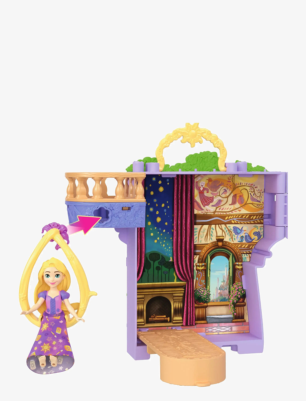Disney Princess - Disney Princess Rapunzel Storytime Stackers Doll House, Small Doll, Pascal Figure & 7 Accessories - legesæt - multi color - 5