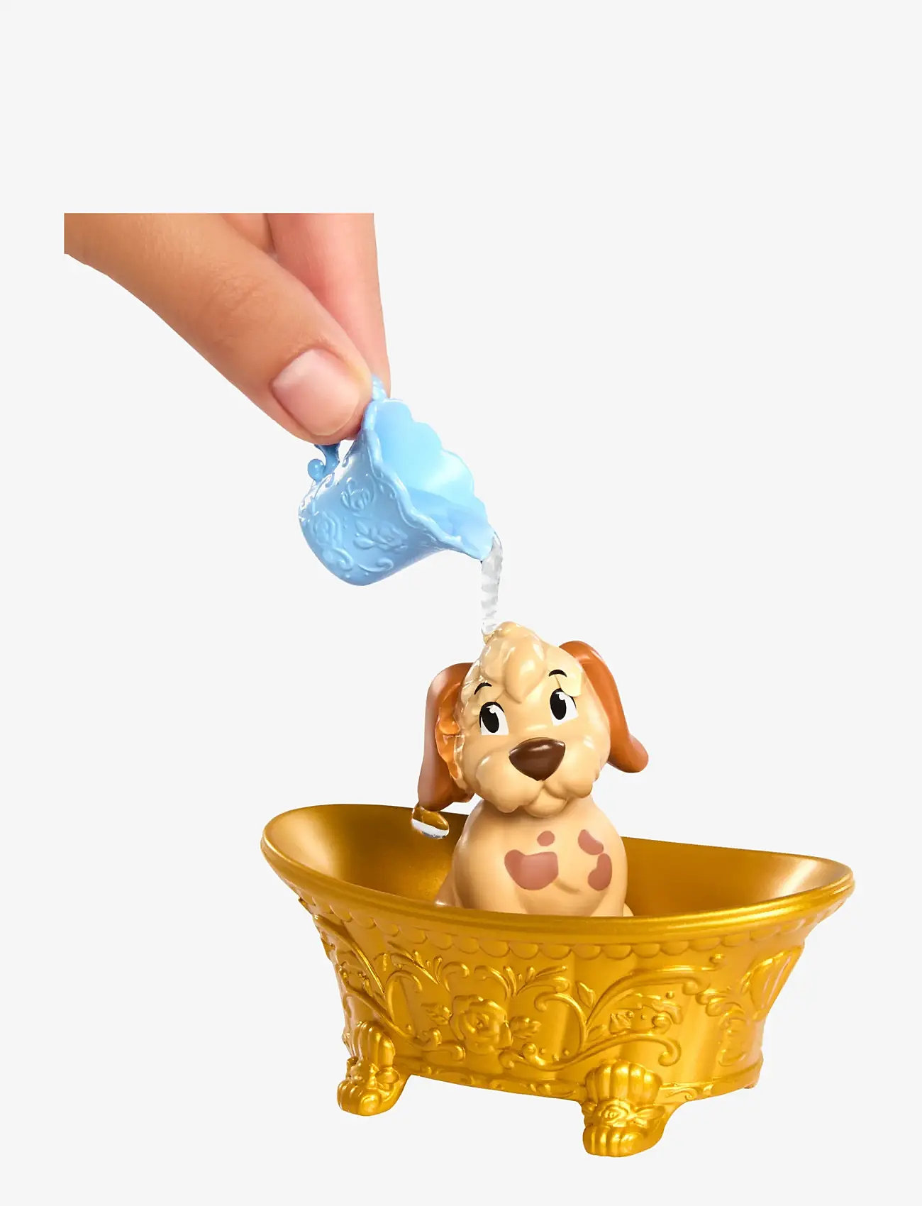 Disney Princess - Disney Princess Bathe & Brush Belle Fashion Doll & Dog Figure with Color Change & Accessories - dockor - multi color - 2