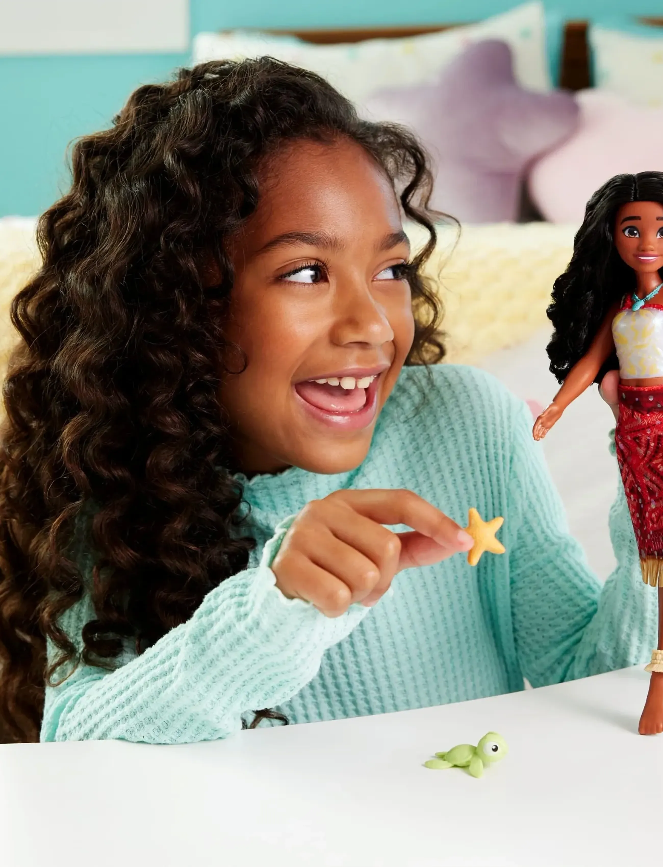 Disney Princess Vaiana 2 Spielzeug, Swimming Tautai Fashion Doll With Accessories & Color-Change Bodice, One Size, Playsets Action Figures, Mehrfarbig