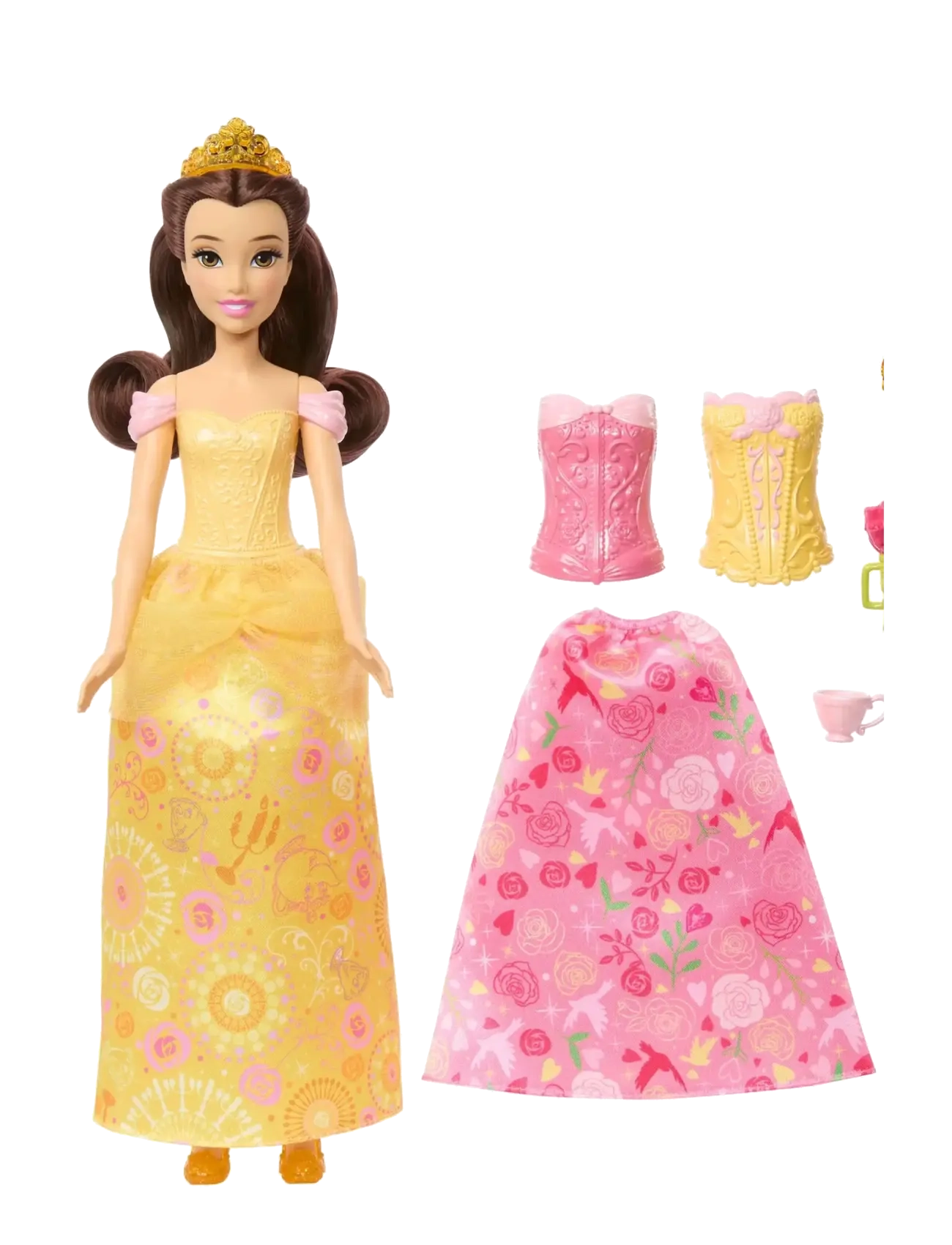 Disney Princess Disney Princess 2-in-1 Stories Belle Fashion Doll with 2 Snap-On Bodices, 2 Skirts & 9 Accessories - Dukker & Tilbehør - MULTICOLOR / yellow