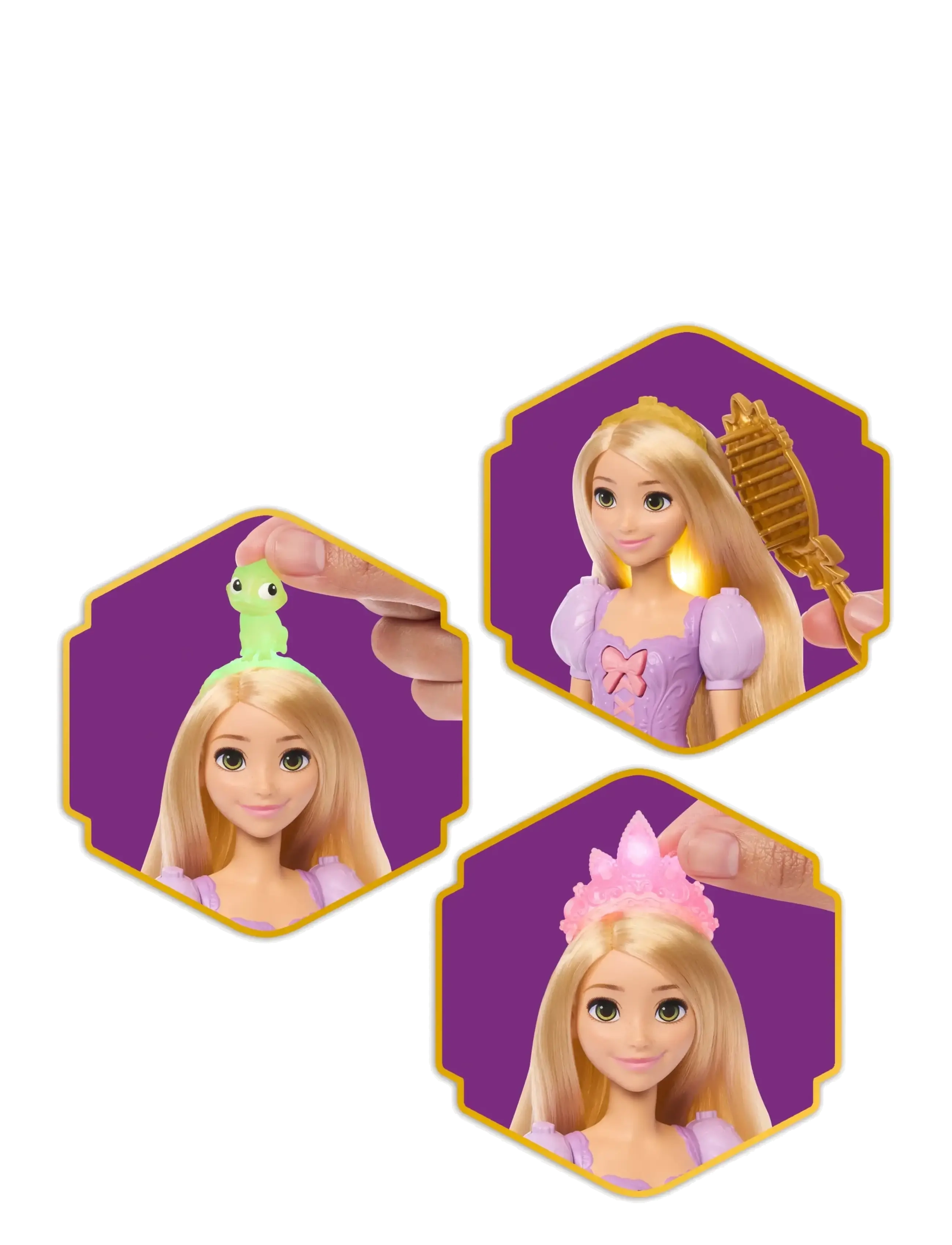 Disney Princess - Disney Princess Light-Up Hair Rapunzel Fashion Doll w/ 5 Ways to Glow, Pascal Figure & 7 Accessories - puppen - multicolor - 3