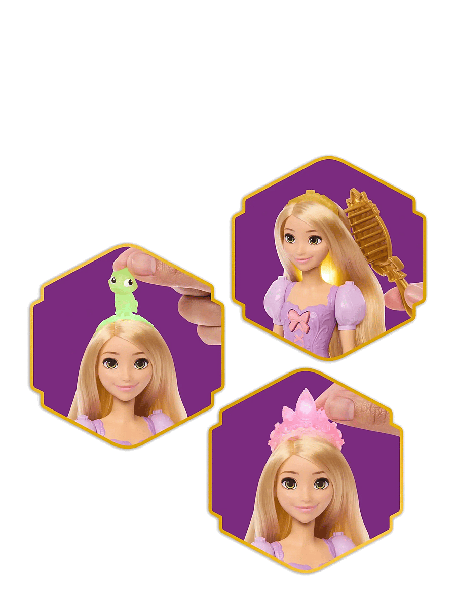 Disney Princess - Disney Princess Light-Up Hair Rapunzel Fashion Doll w/ 5 Ways to Glow, Pascal Figure & 7 Accessories - puppen - multicolor - 3