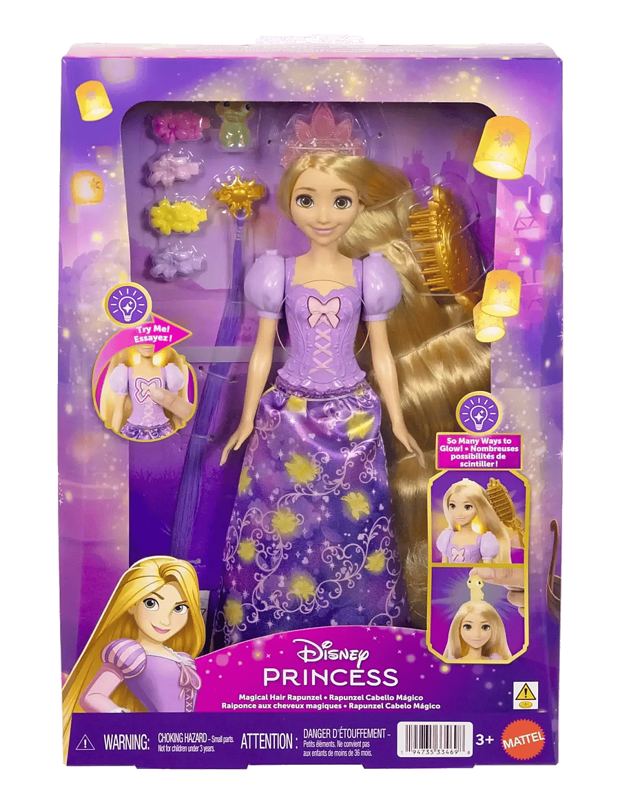 Disney Princess - Disney Princess Light-Up Hair Rapunzel Fashion Doll w/ 5 Ways to Glow, Pascal Figure & 7 Accessories - puppen - multicolor - 5
