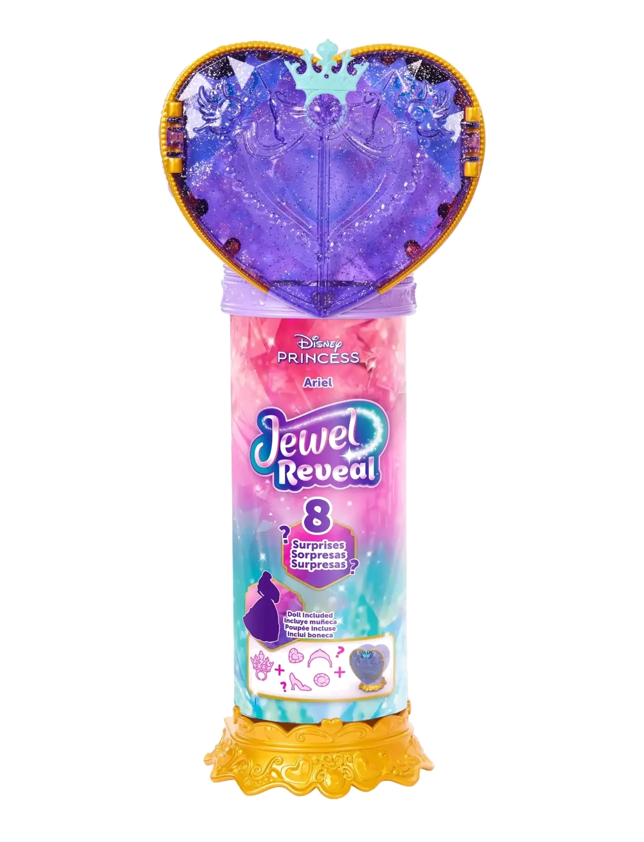 Disney Princess - Disney Princess Jewel Reveal Ariel Fashion Doll w/ 8 Surprises Including Gem Box & 10 Accessories - dukker - multicolor - 3