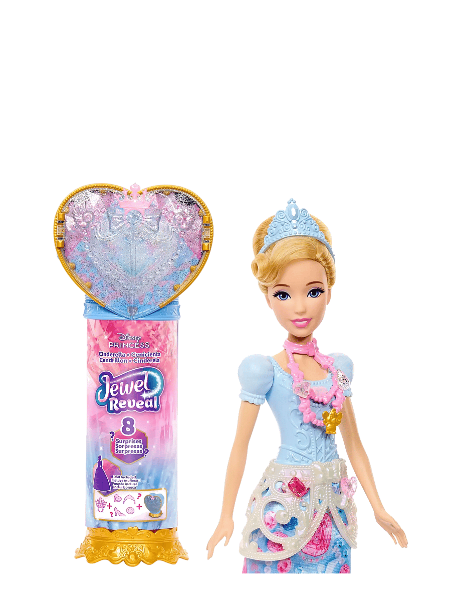 Disney Princess - Disney Princess Jewel Reveal Cinderella Fashion Doll w/ 8 Surprises Including Gem Box & Accessories - nukud - multicolor - 0