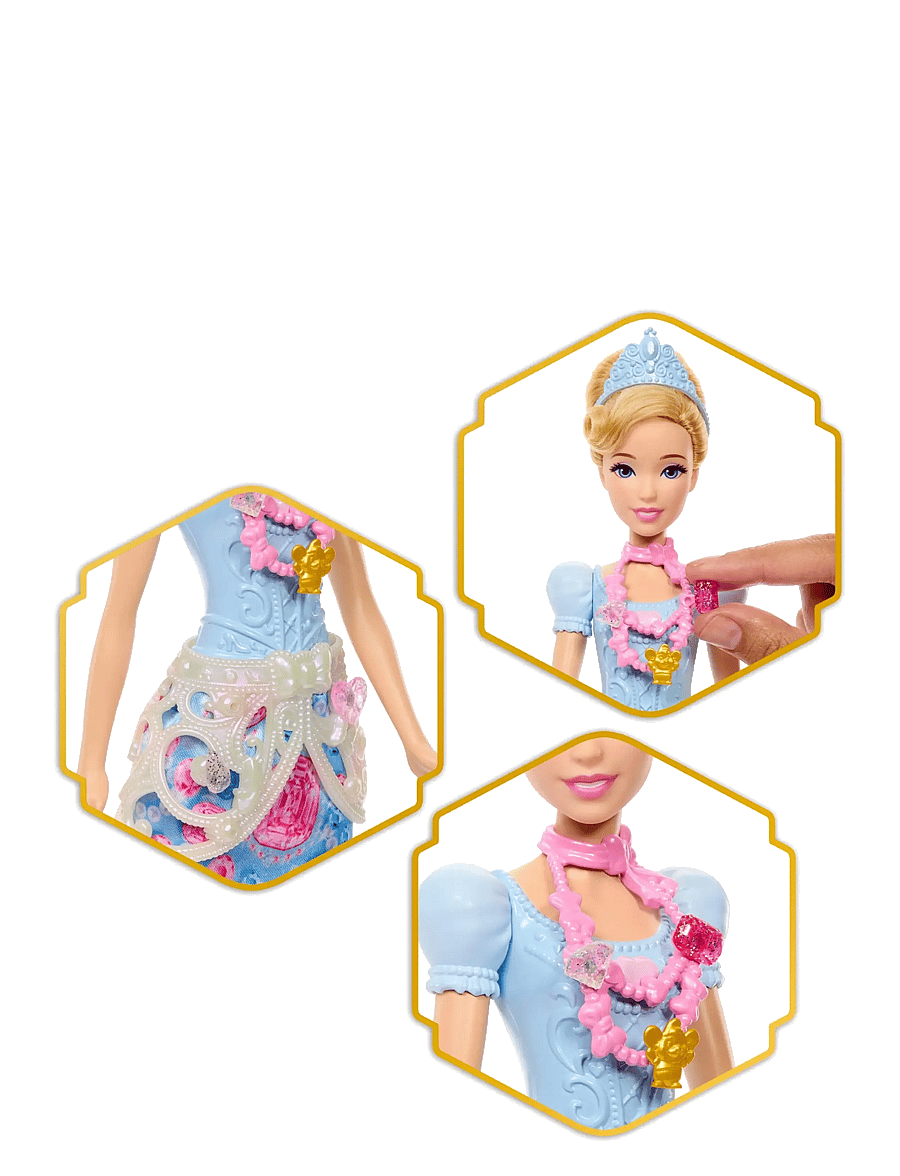 Disney Princess - Disney Princess Jewel Reveal Cinderella Fashion Doll w/ 8 Surprises Including Gem Box & Accessories - nukud - multicolor - 3