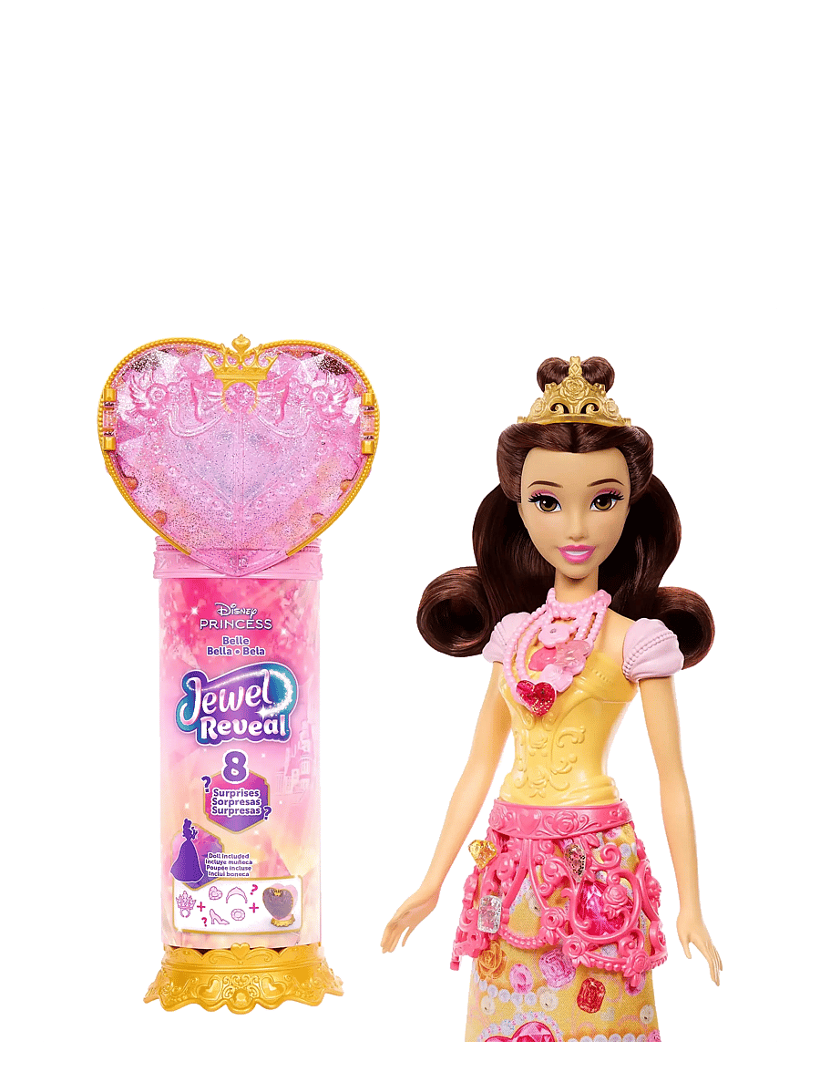 Disney Princess - Disney Princess Jewel Reveal Belle Fashion Doll w/ 8 Surprises Including Gem Box & Accessories - dúkkur - multicolor - 0