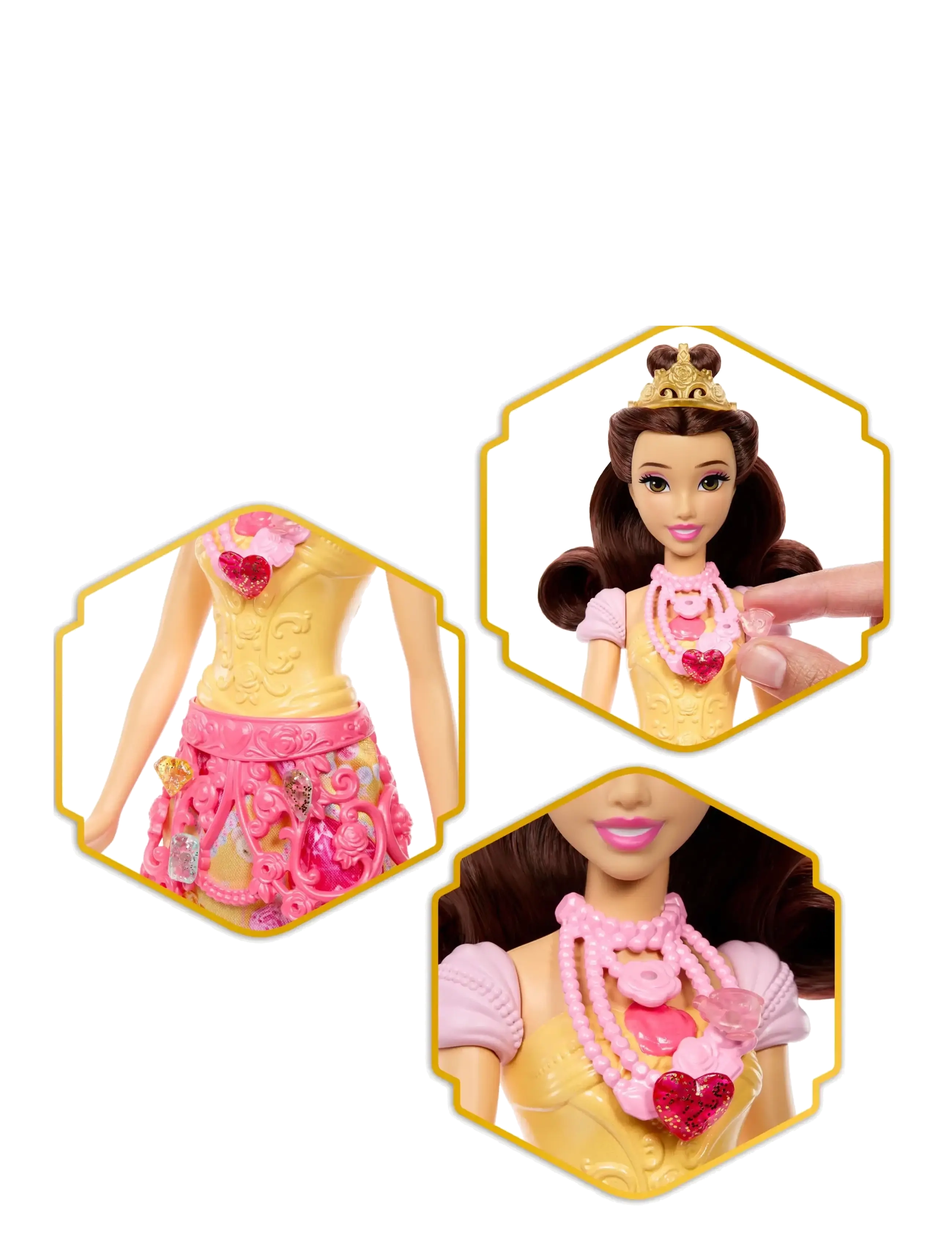 Disney Princess - Disney Princess Jewel Reveal Belle Fashion Doll w/ 8 Surprises Including Gem Box & Accessories - dúkkur - multicolor - 3