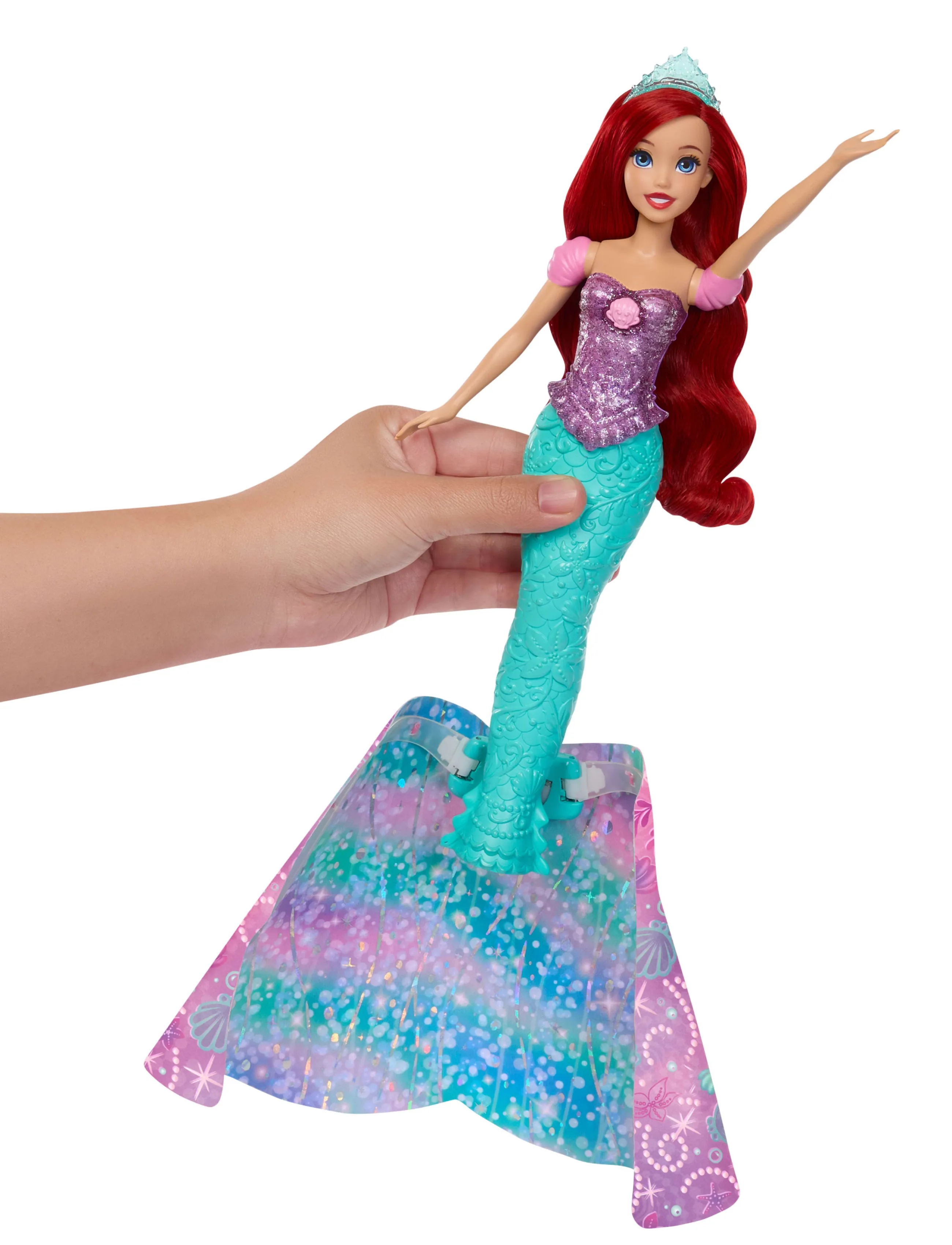 Disney Princess - Disney Princess Ariel Human to Mermaid Transforming Fashion Doll with Flounder & 2 Accessories - film- & märchenfiguren - multicolor - 4