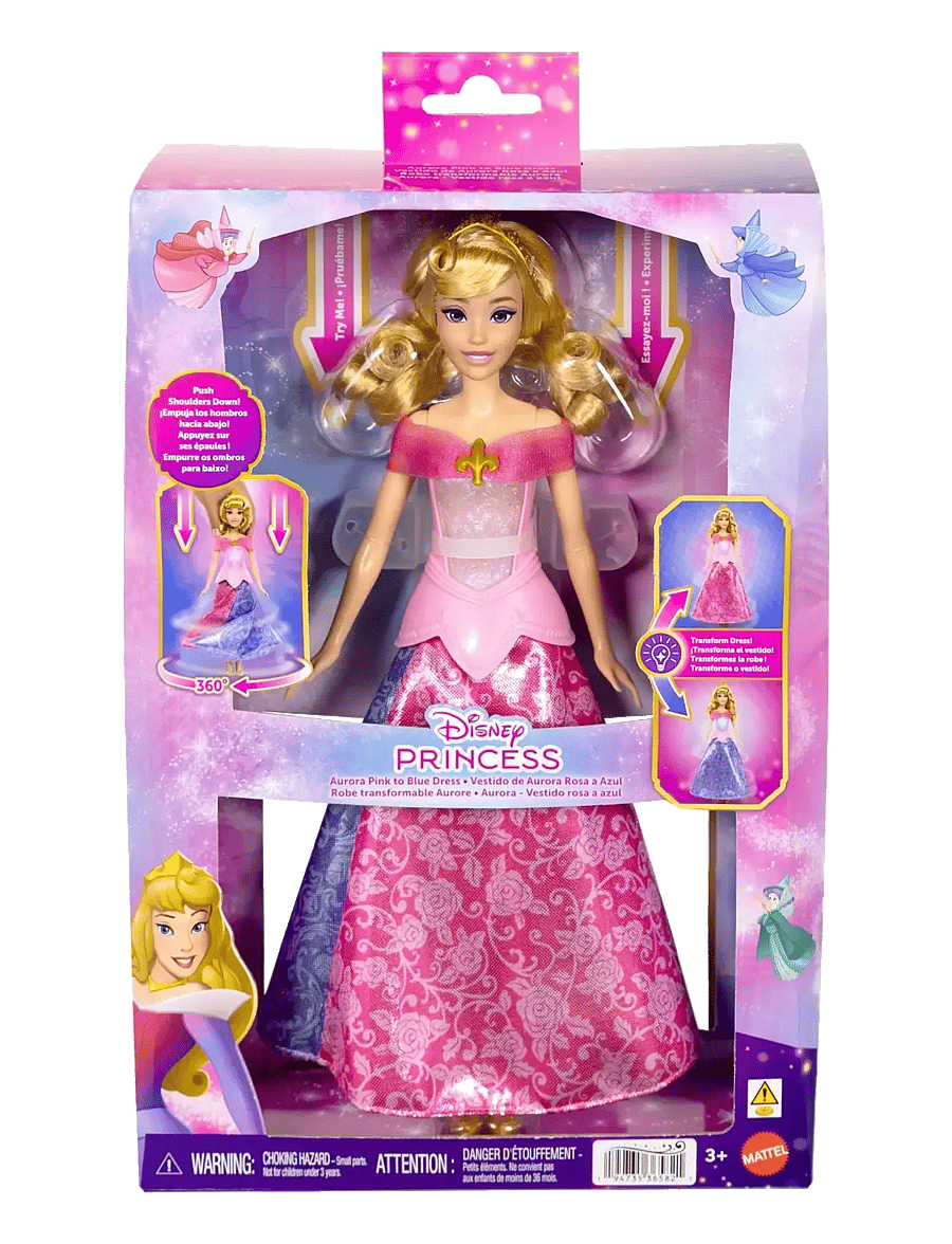 Disney Princess - Disney Princess Pink to Blue Dress Aurora Fashion Doll with Transforming Dress & Lights - multicolor - 1