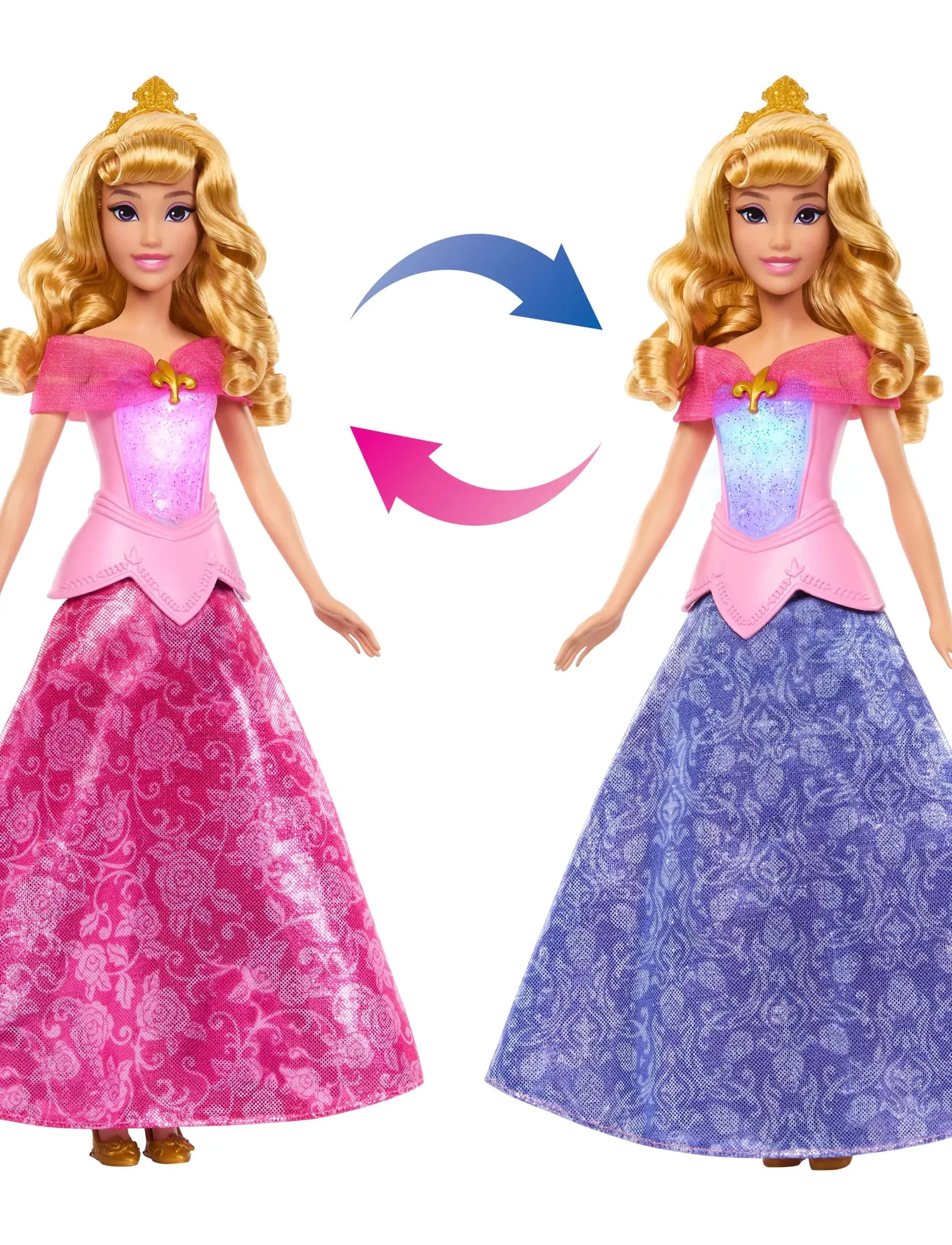 Disney Princess - Disney Princess Pink to Blue Dress Aurora Fashion Doll with Transforming Dress & Lights - puppen - multicolor - 0