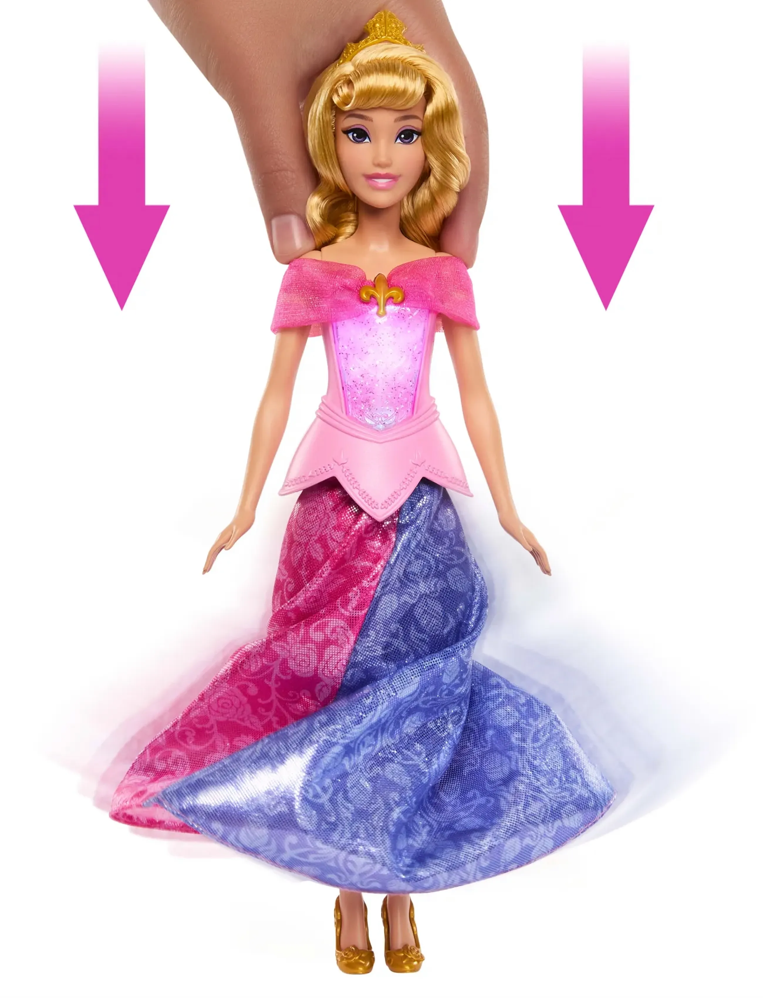 Disney Princess - Disney Princess Pink to Blue Dress Aurora Fashion Doll with Transforming Dress & Lights - puppen - multicolor - 4
