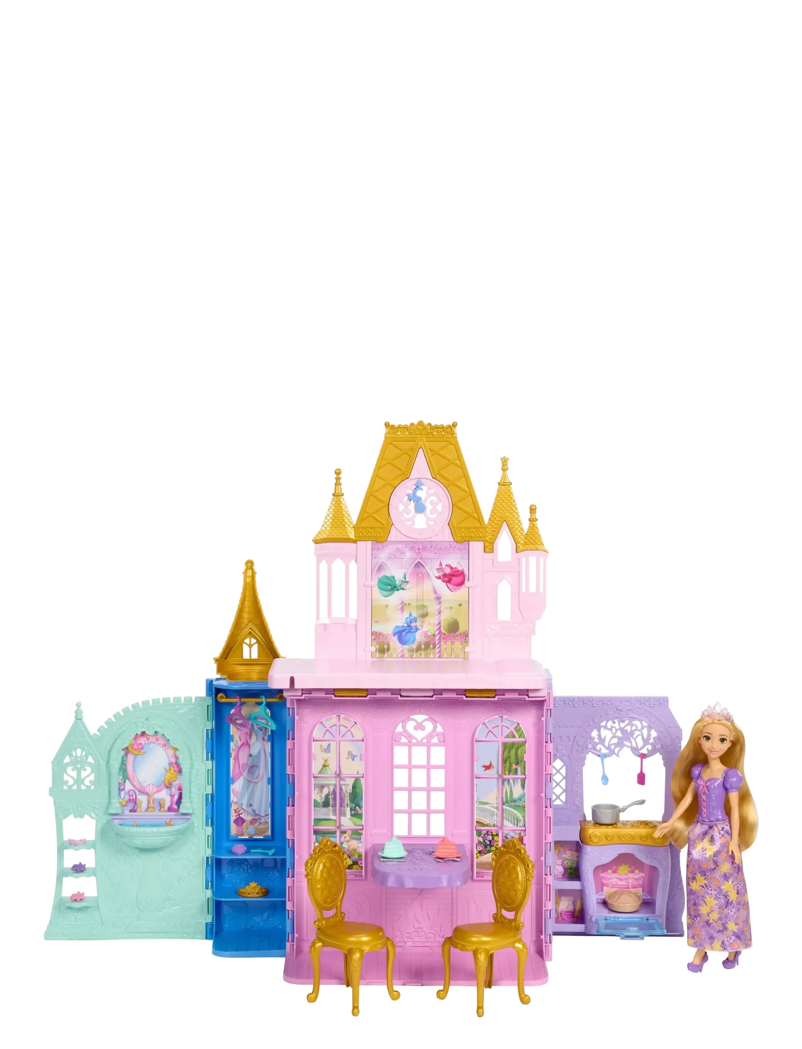 Disney Princess Disney Princess Rapunzel Doll and Close & Carry Castle Playset with 5 Play Areas & 20 Accessories - Spielzeug 3-5 Jahre - MULTICOLOR / multi