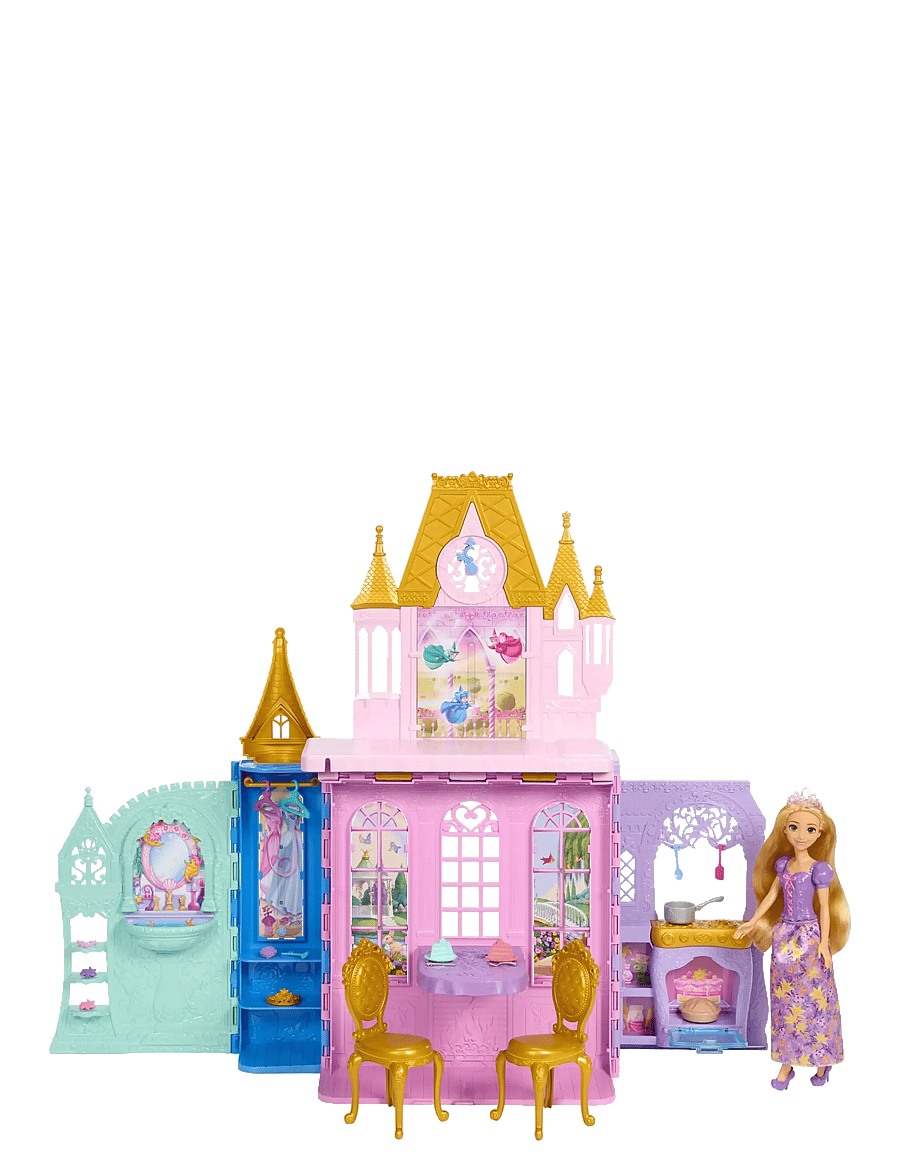 Disney Princess - Disney Princess Rapunzel Doll and Close & Carry Castle Playset with 5 Play Areas & 20 Accessories - multicolor - 0