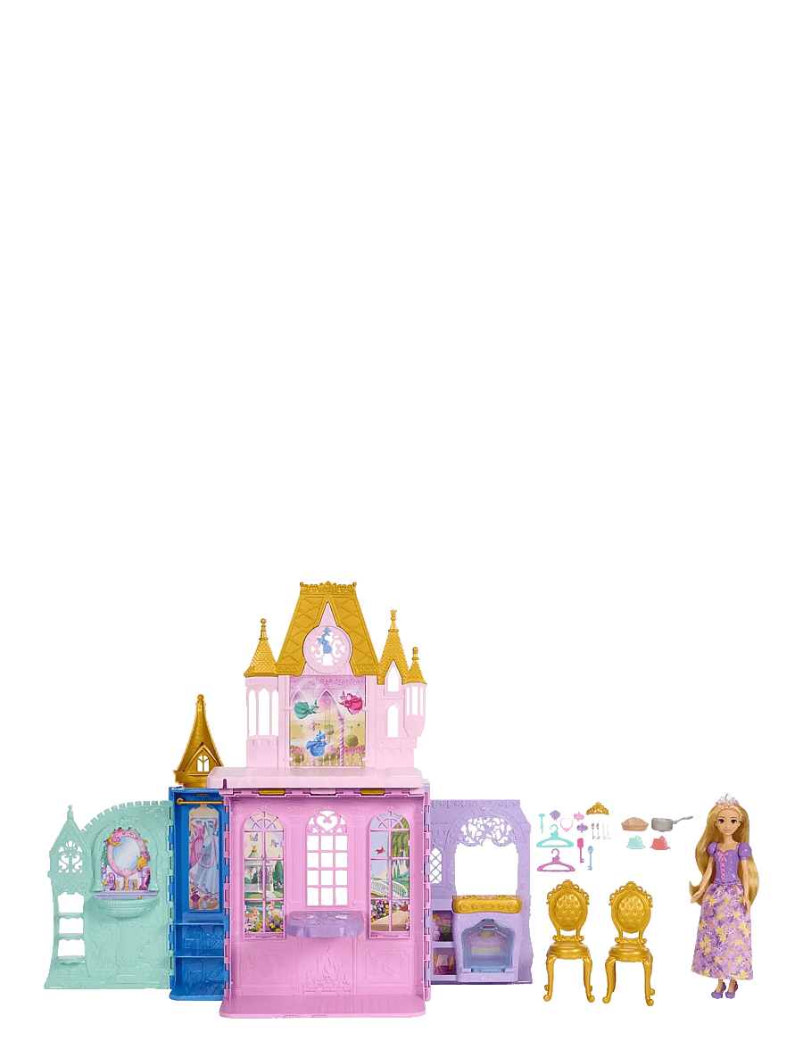 Disney Princess - Disney Princess Rapunzel Doll and Close & Carry Castle Playset with 5 Play Areas & 20 Accessories - multicolor - 1