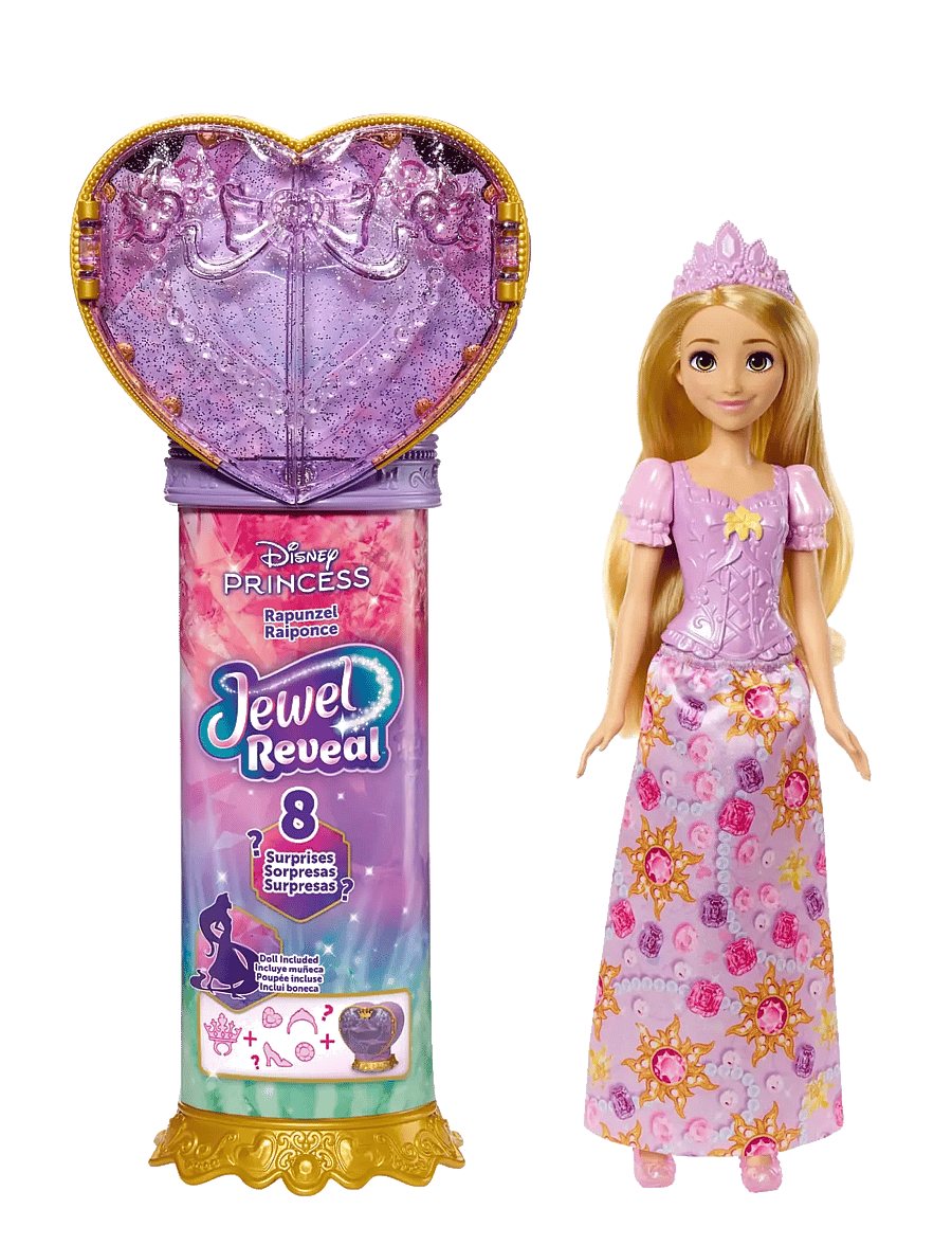Disney Princess - Disney Princess Jewel Reveal Rapunzel Fashion Doll w/ 8 Surprises Including Gem Box & 10 Accessories - puppen - multicolor - 0