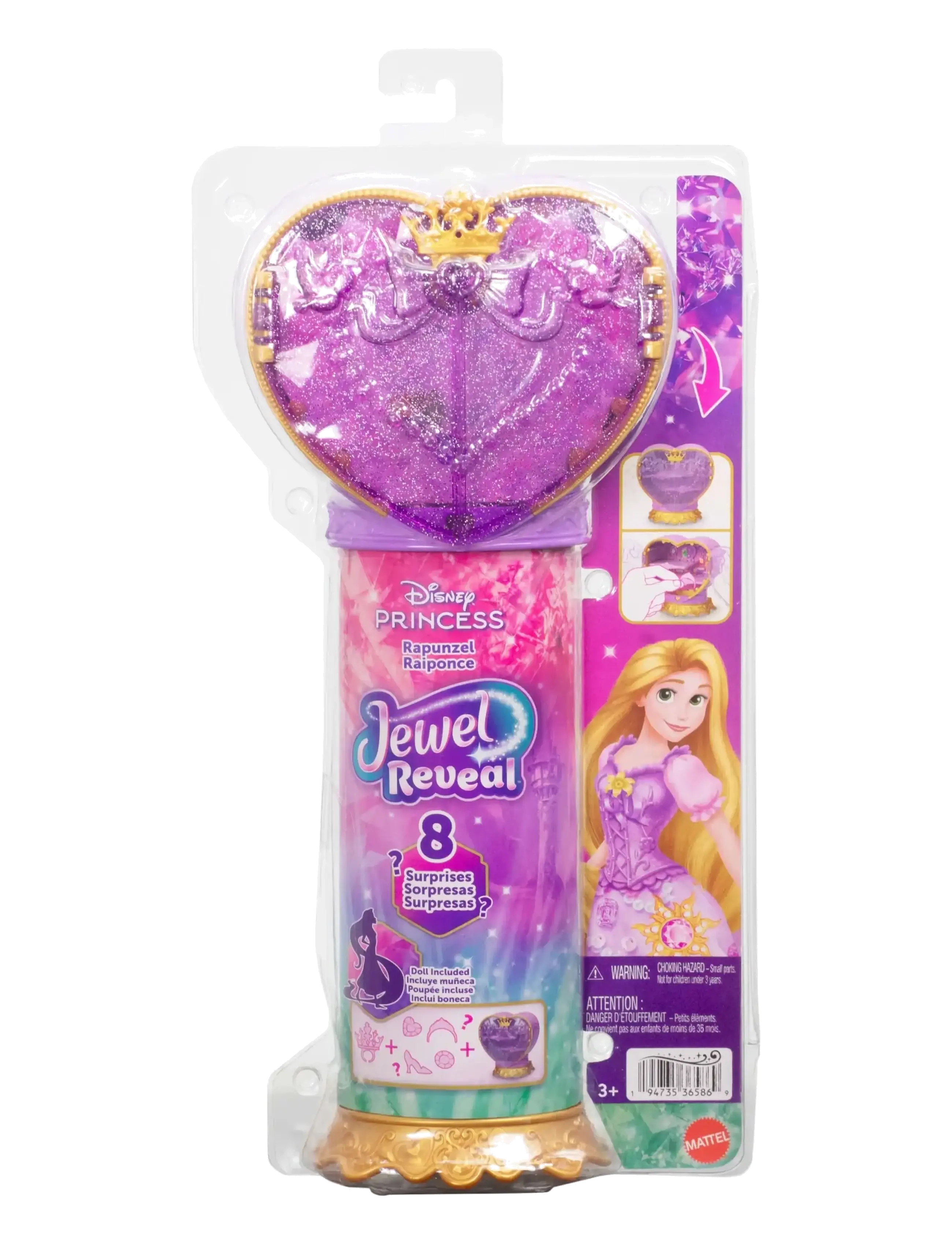 Disney Princess - Disney Princess Jewel Reveal Rapunzel Fashion Doll w/ 8 Surprises Including Gem Box & 10 Accessories - puppen - multicolor - 4
