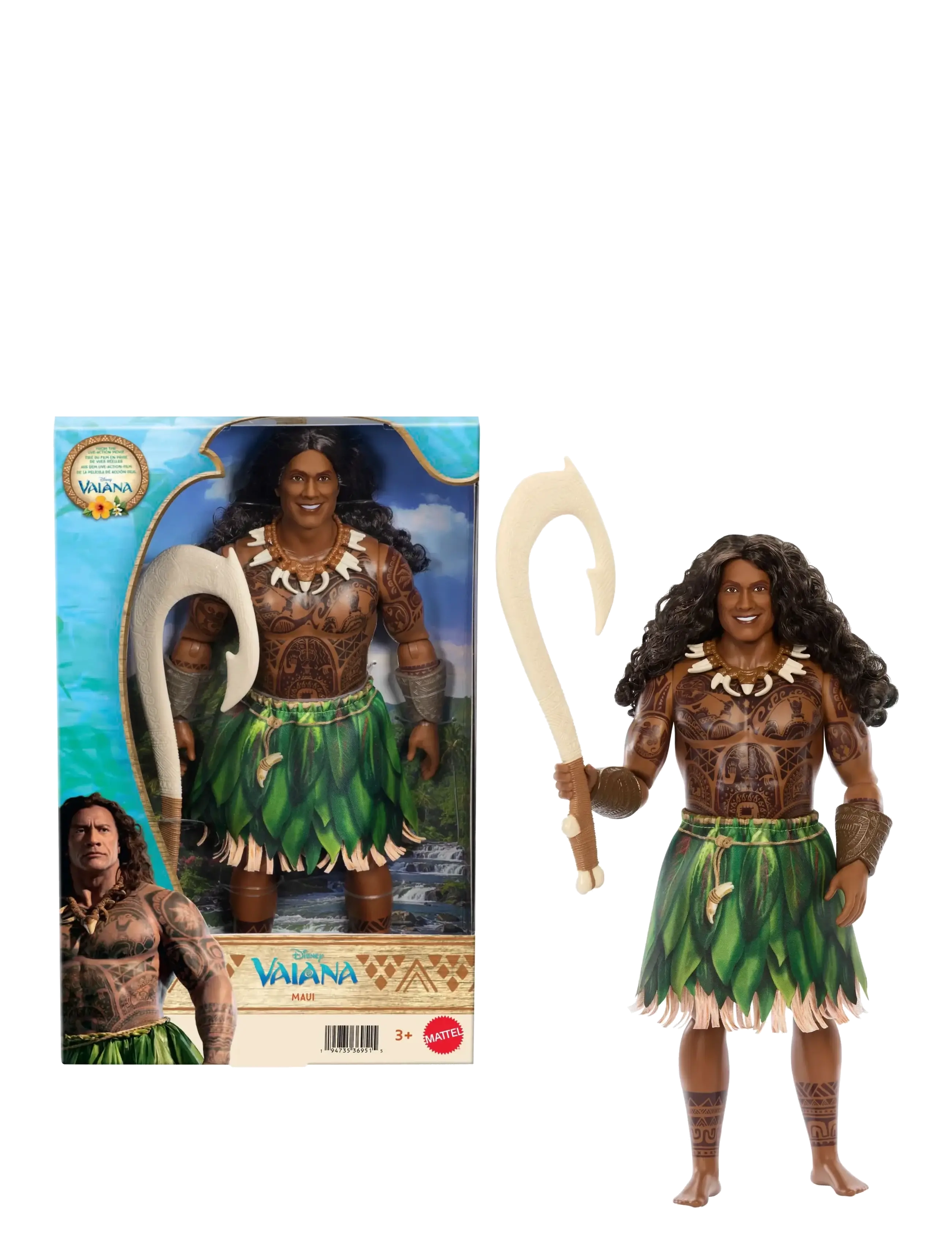 Disney Princess Disney Vaiana Maui Doll with Removable Fashion & 4 Accessories, Inspired by Live Action Movie - Disney Prinzessinen - MULTICOLOR / multi