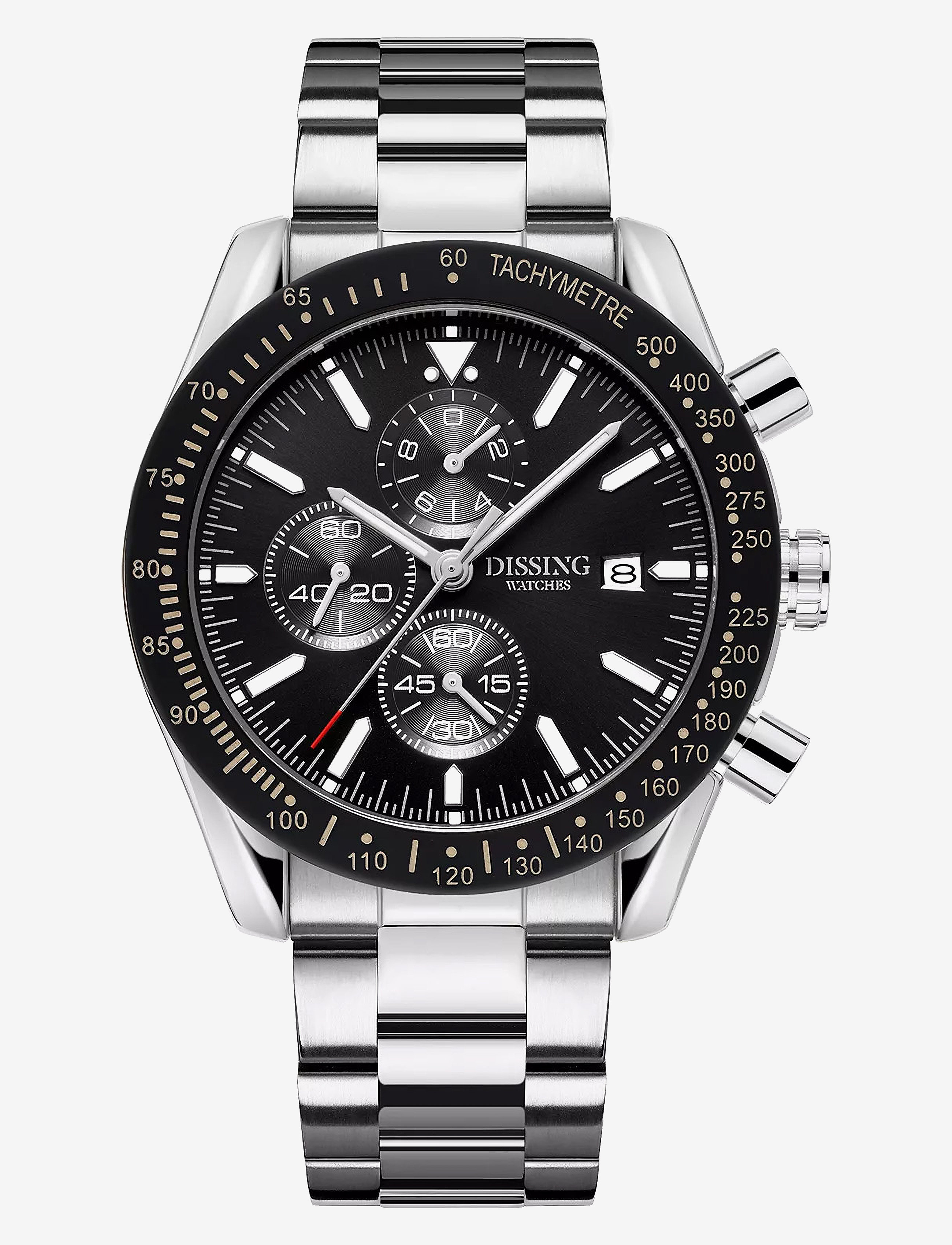 Dissing Chrono, 44 mm, Watches, Silber - Analog Männerswear