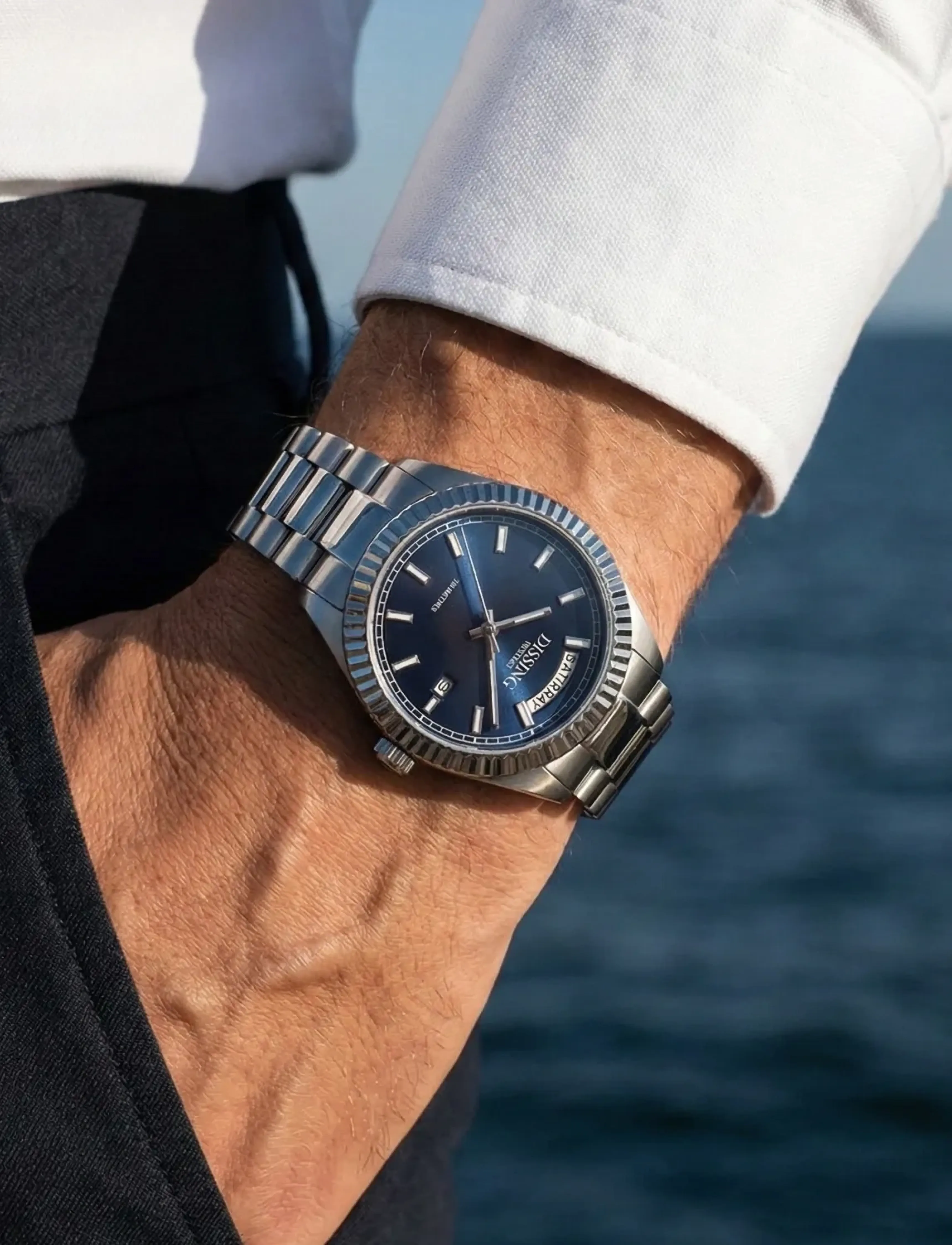 Dissing Day Date D1724, One Size, Watches, Silber - Analog Männerswear