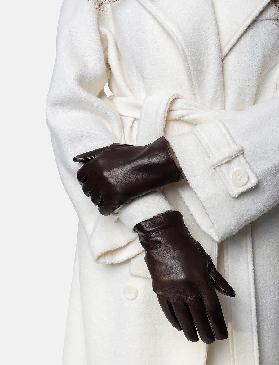 RE:DESIGNED EST 2003 - Stacey Plain - leather gloves - dark brown - 0