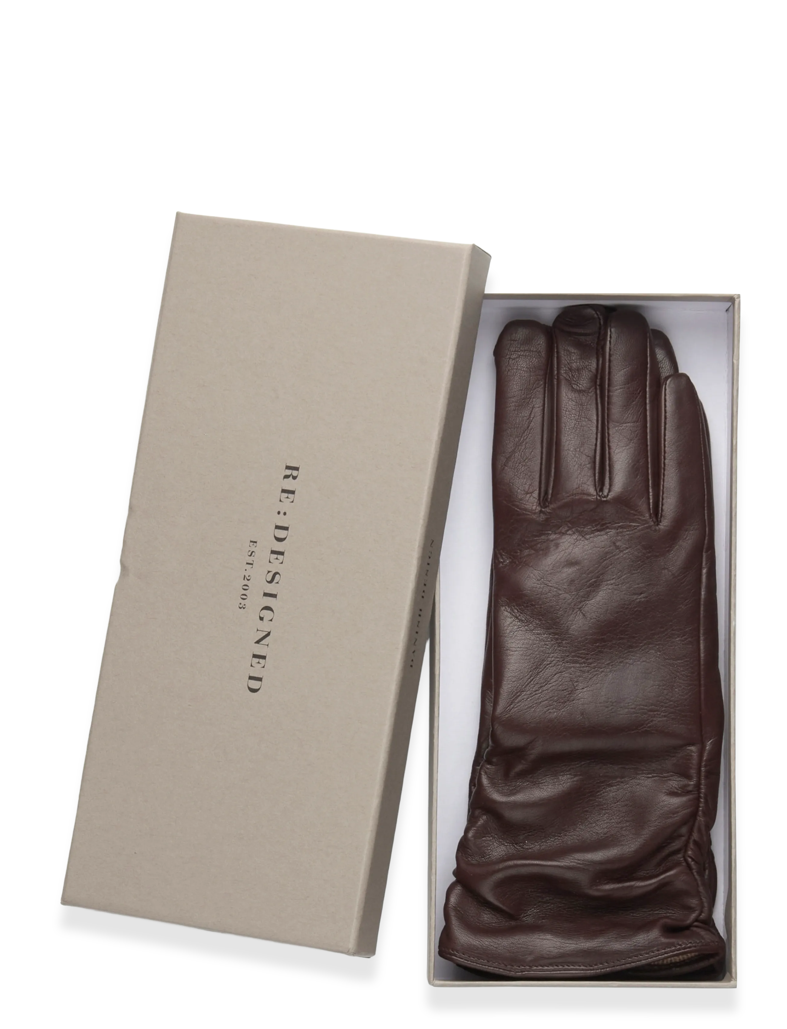 RE:DESIGNED EST 2003 - Anvi Wool - læderhandsker - dark brown - 1