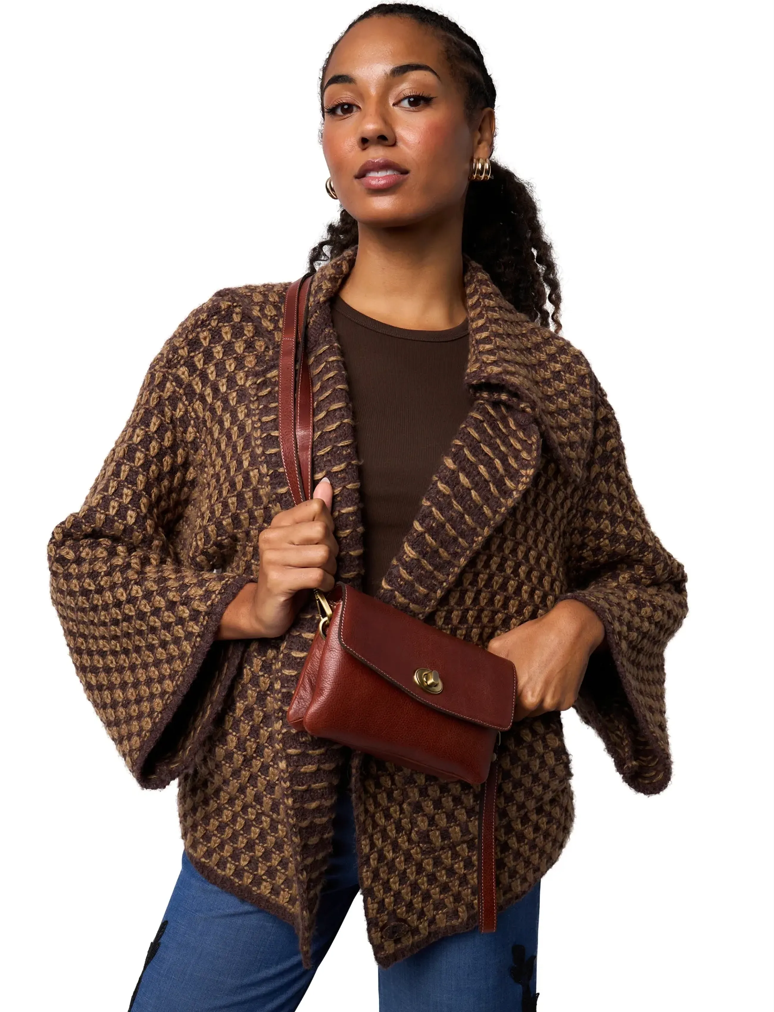 RE:DESIGNED EST 2003 Nisha Clutch, One Size, Brown, Tasker > Clutches, Dame