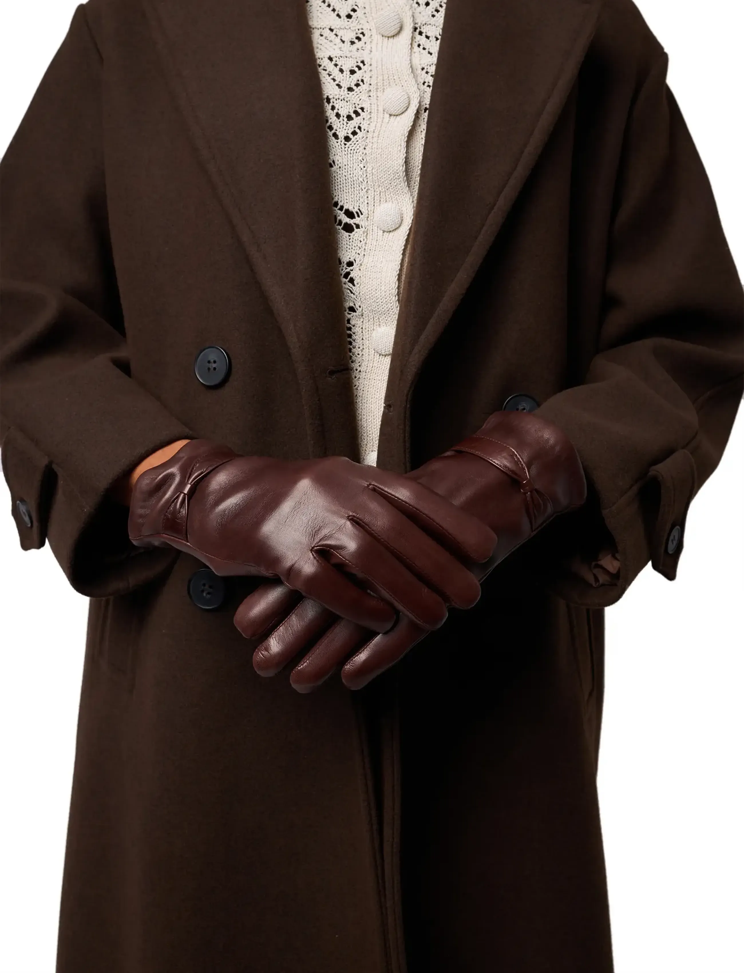 RE:DESIGNED EST 2003 - Luba Wool - leather gloves - warm brown - 0