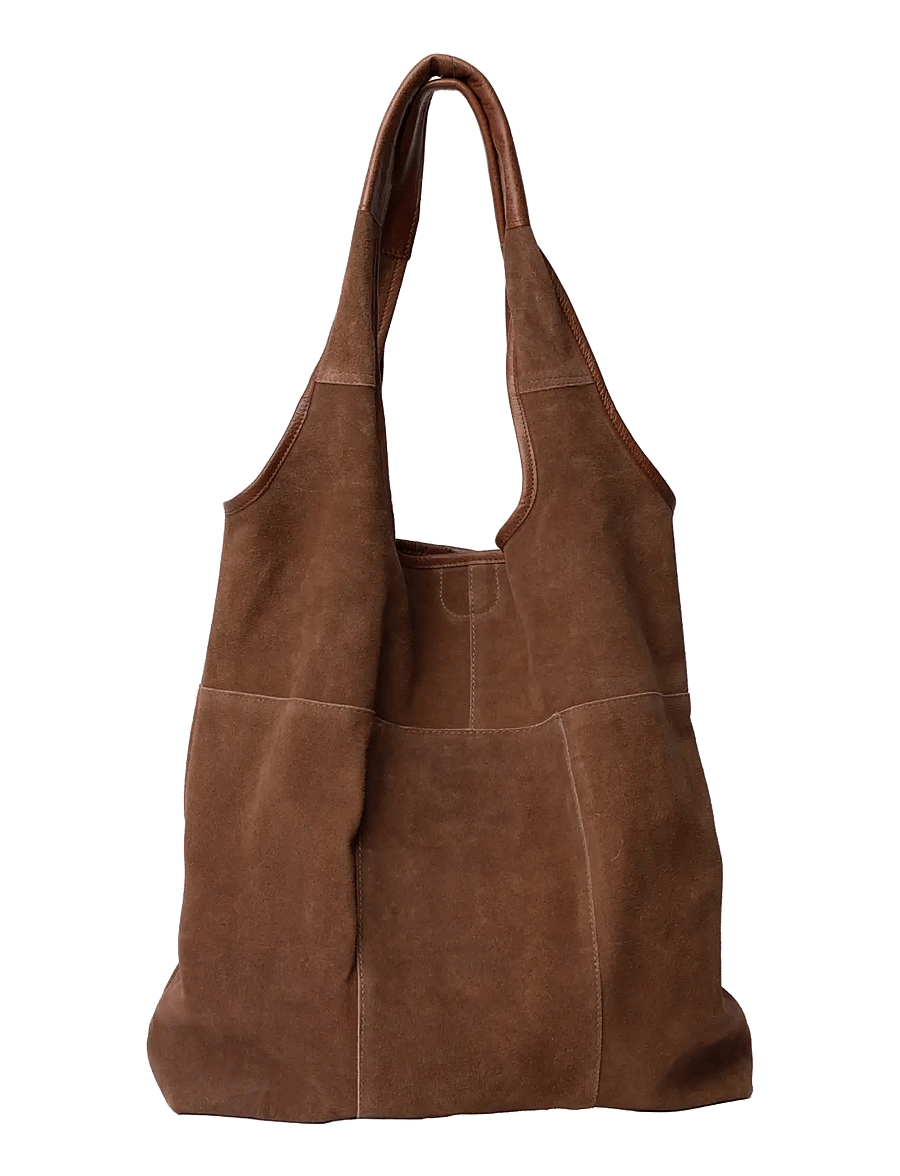RE:DESIGNED EST 2003 - Lyra Suede - shoppingväskor - walnut - 1