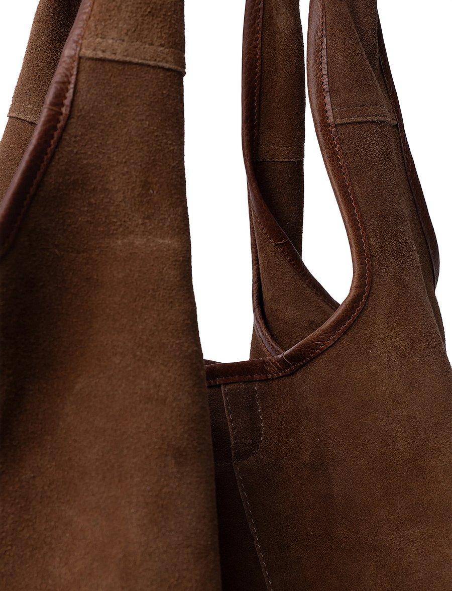 RE:DESIGNED EST 2003 - Lyra Suede - shoppingväskor - walnut - 4