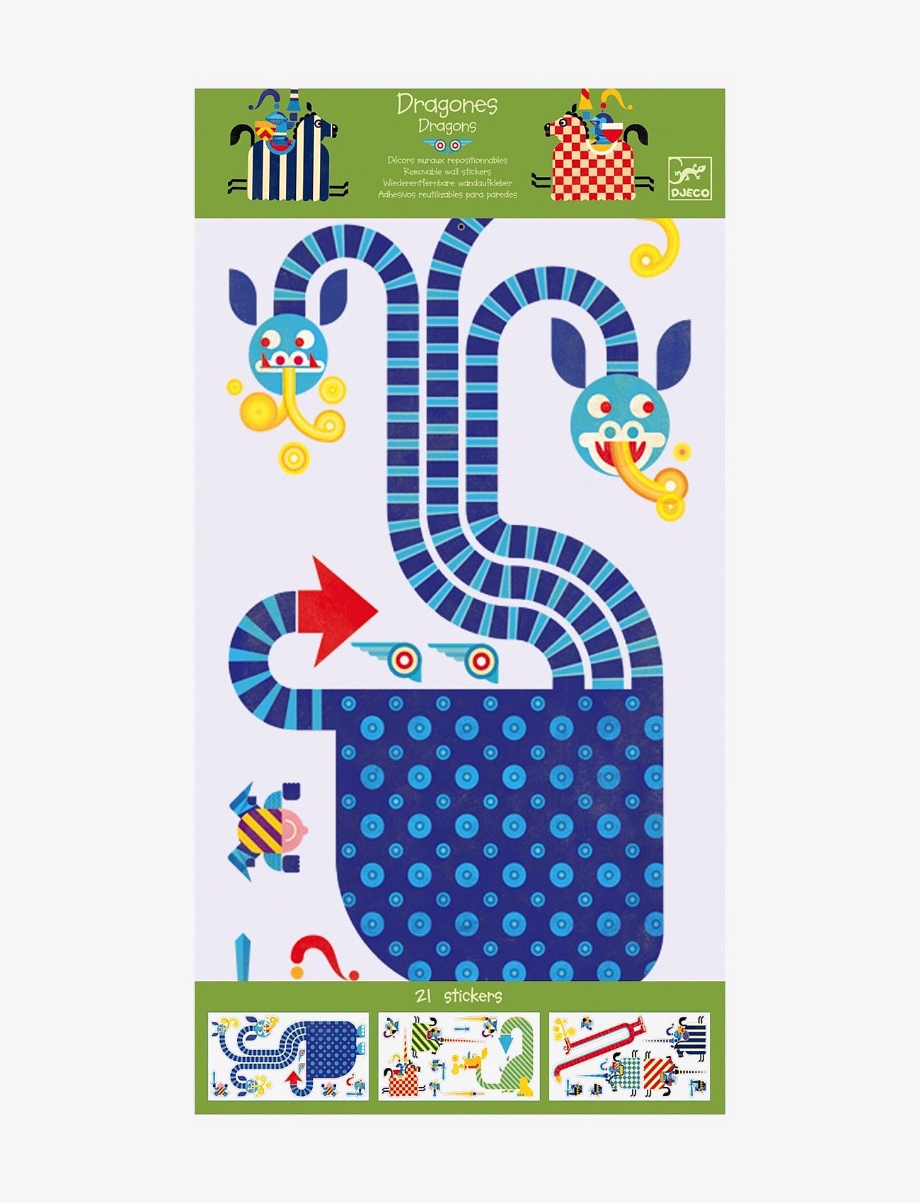 Wall sticker, Dragons - MULTICOLOURED