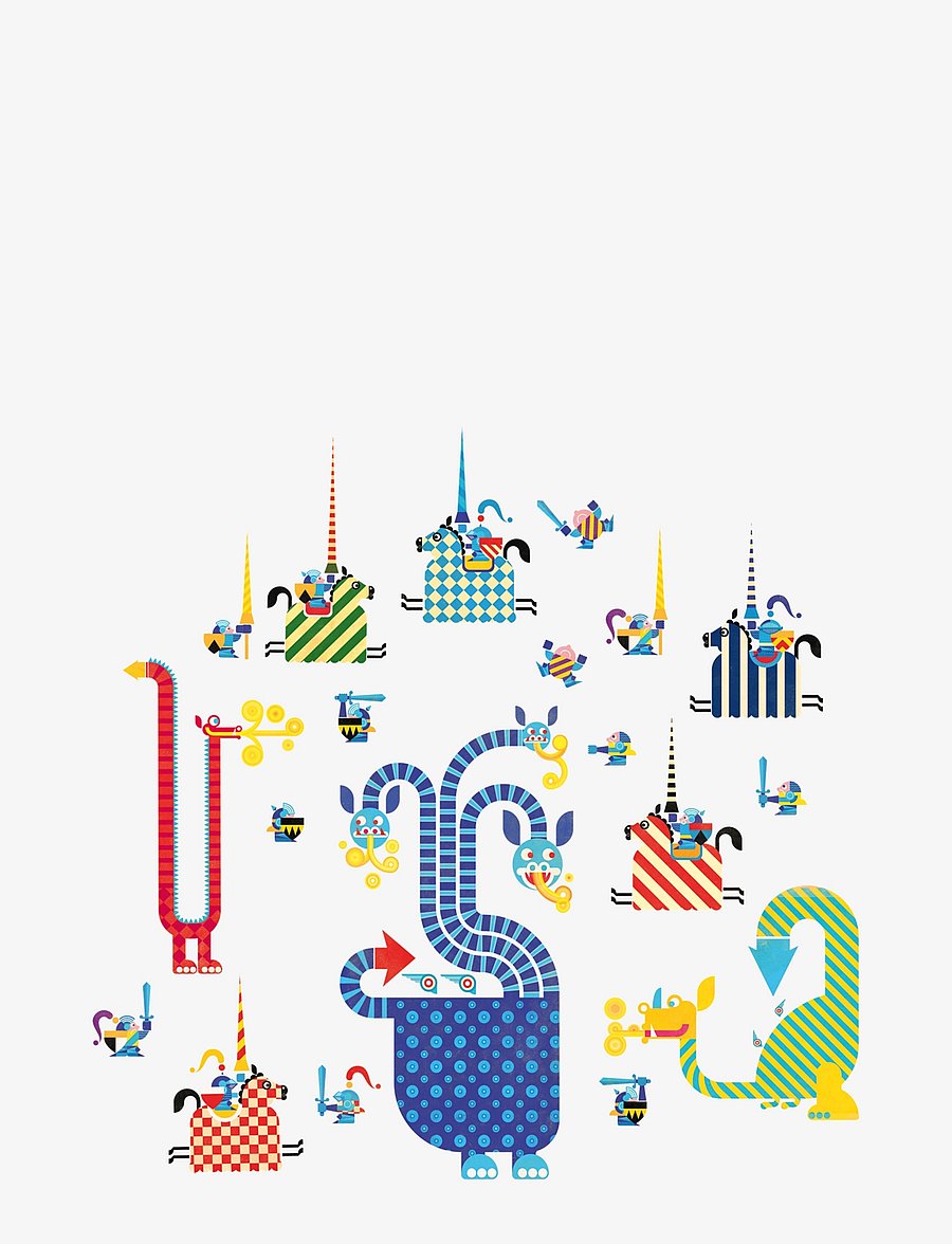 Djeco - Wall sticker, Dragons - multicoloured - 1