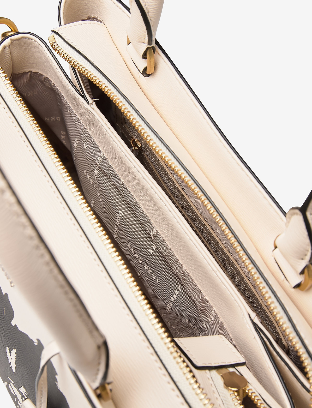 DKNY Bags - PAIGE-LG SATCHEL-FLO - ivory/black - 4
