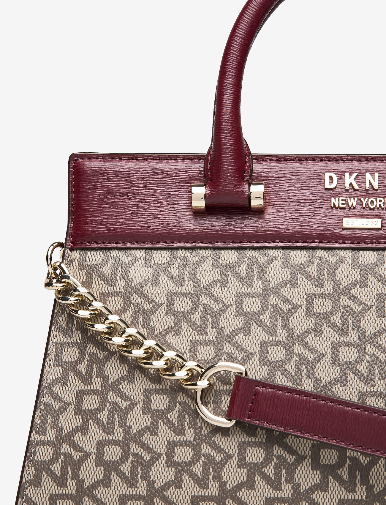 DKNY Bags - AVA-SATCHEL-T&C LOGO - ecru/bld red - 3