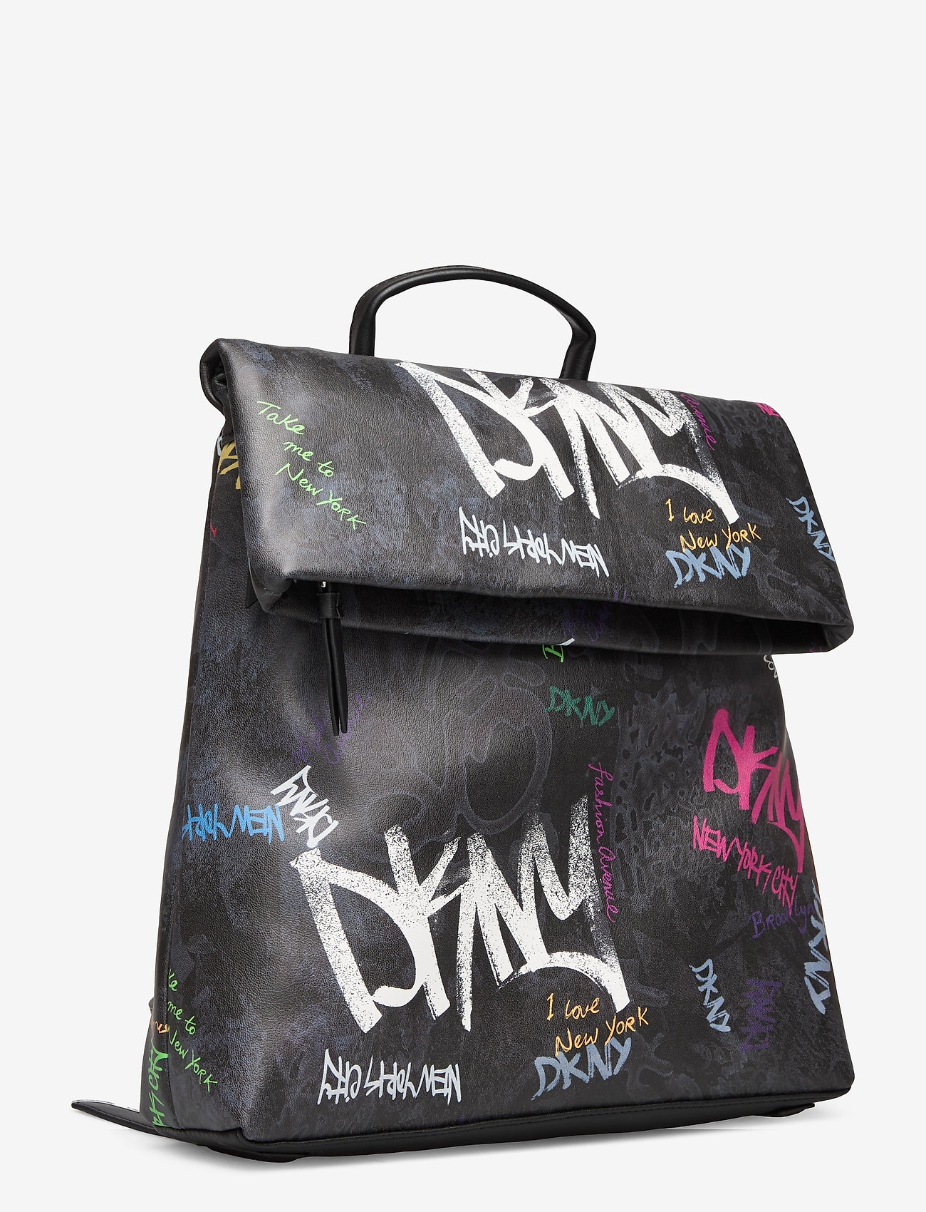 DKNY Bags - TILLY-MD FLAP BACKPA - blk mlt/white - 2