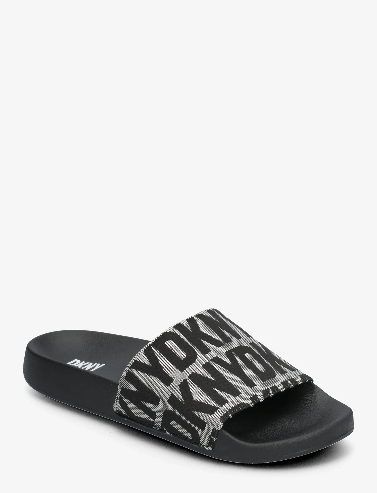 DKNY - ZELLA - FLAT SLIDE - platta sandaler - 005 - black/white - 0