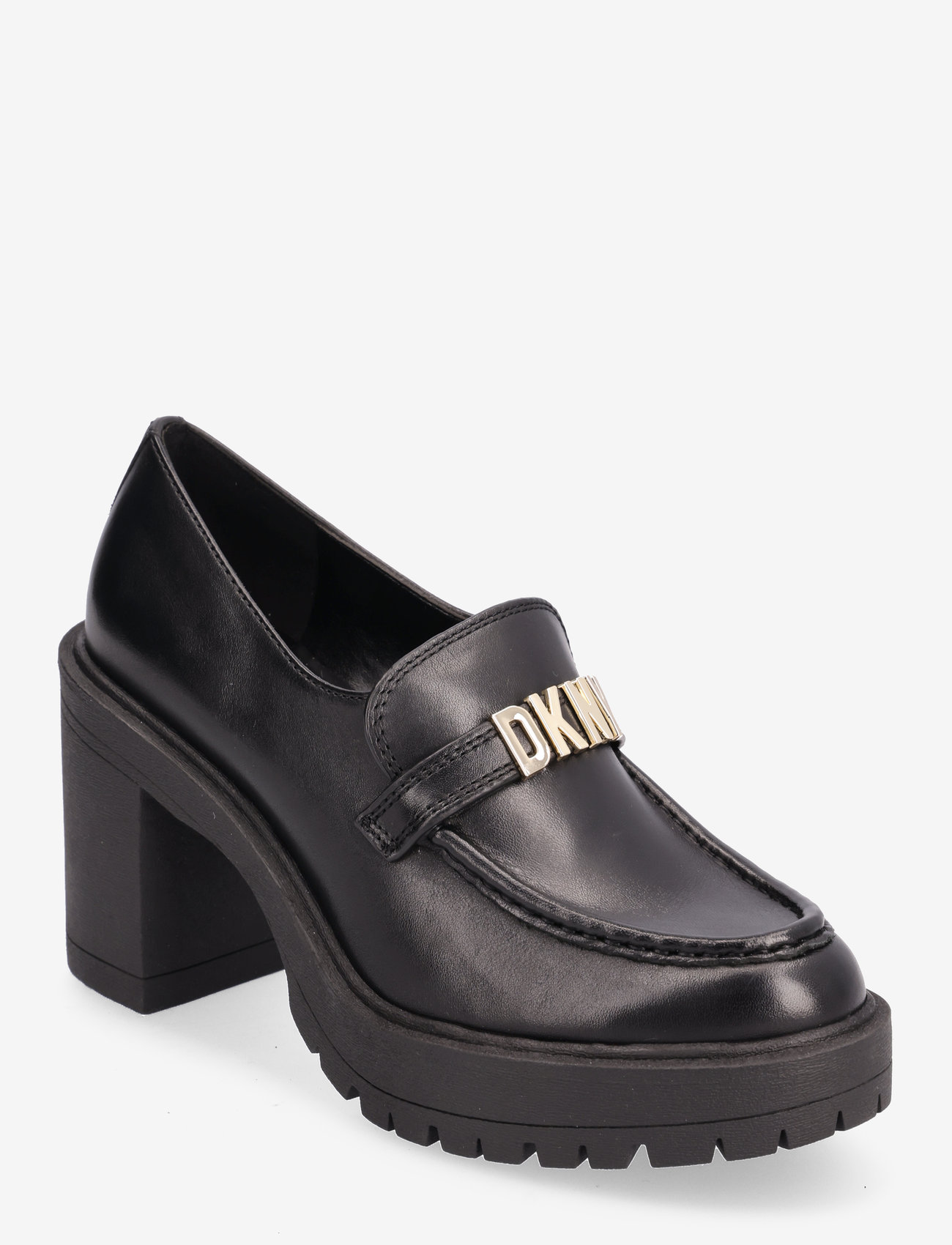 DKNY - ZONA - HEEL MOCCASIN - loafers med hæl - blk - black - 0