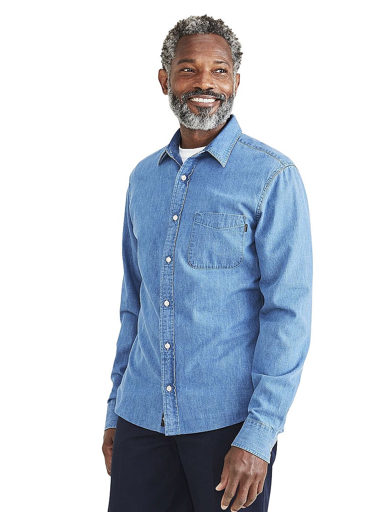 Dockers - SLIM ORIGINAL WOVEN - jeanshemden - light indigo - flat finis - 0