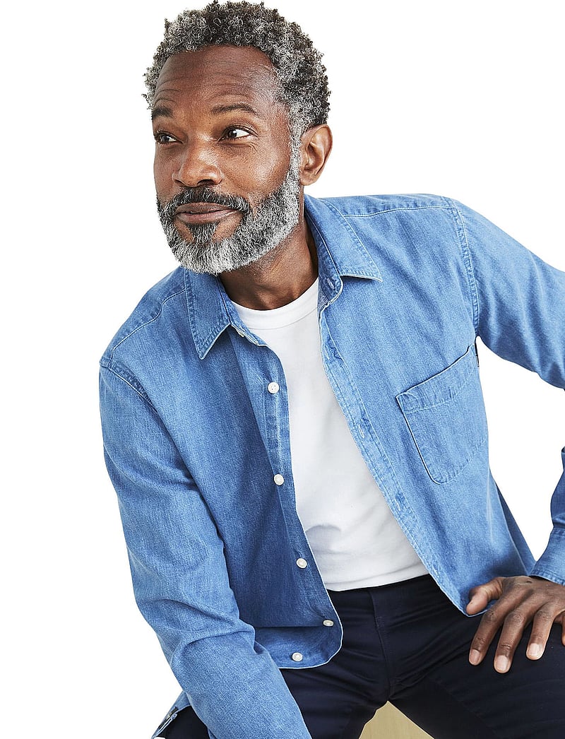 Dockers - SLIM ORIGINAL WOVEN - jeanshemden - light indigo - flat finis - 4