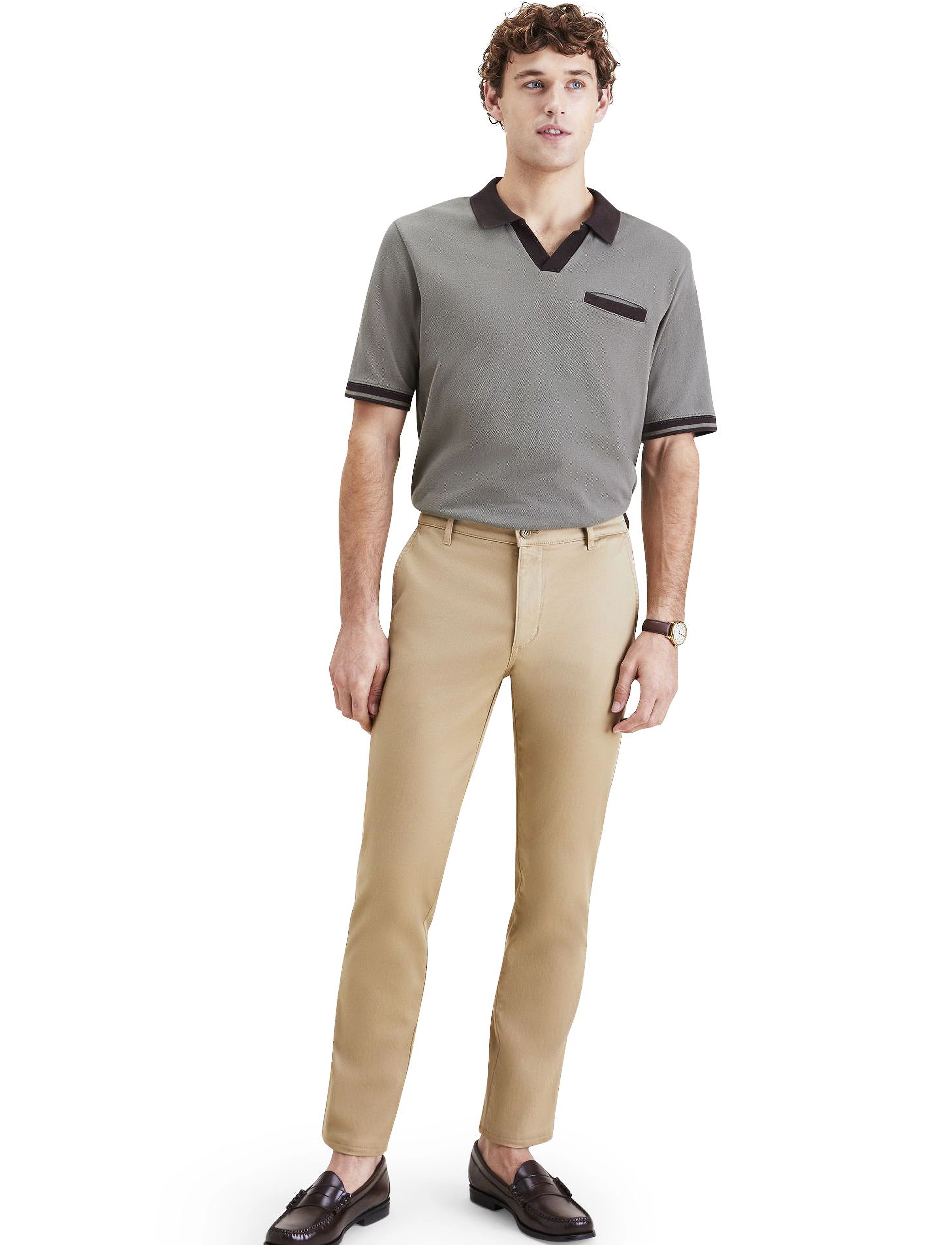 Dockers T2 Orig Slim, 34 x 30, Trousers, Beige - Chinos, Männerswear