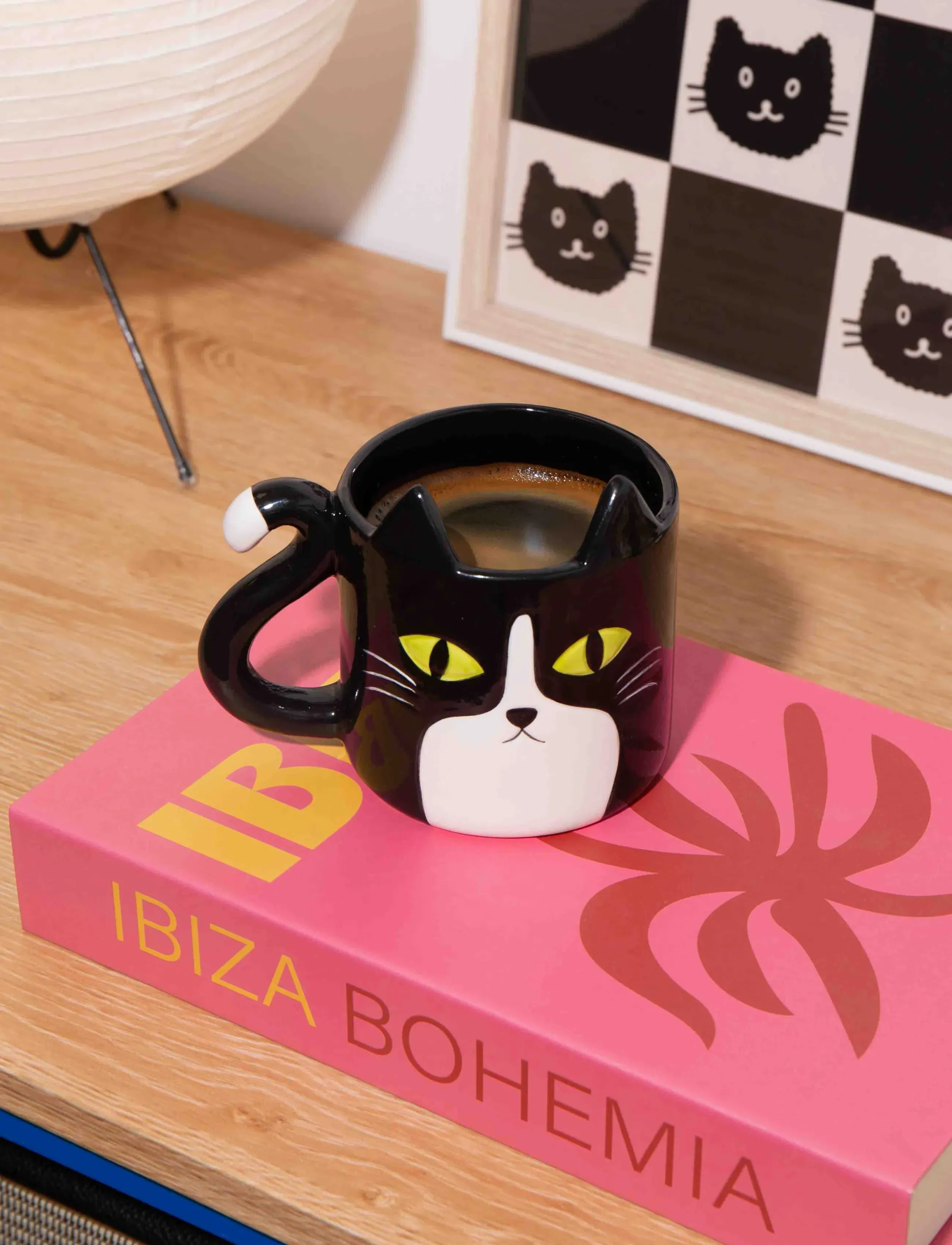 DOIY Krus - Cat, H9.5 cm, Black, Kopper & Krus > Kaffekopper, Unisex