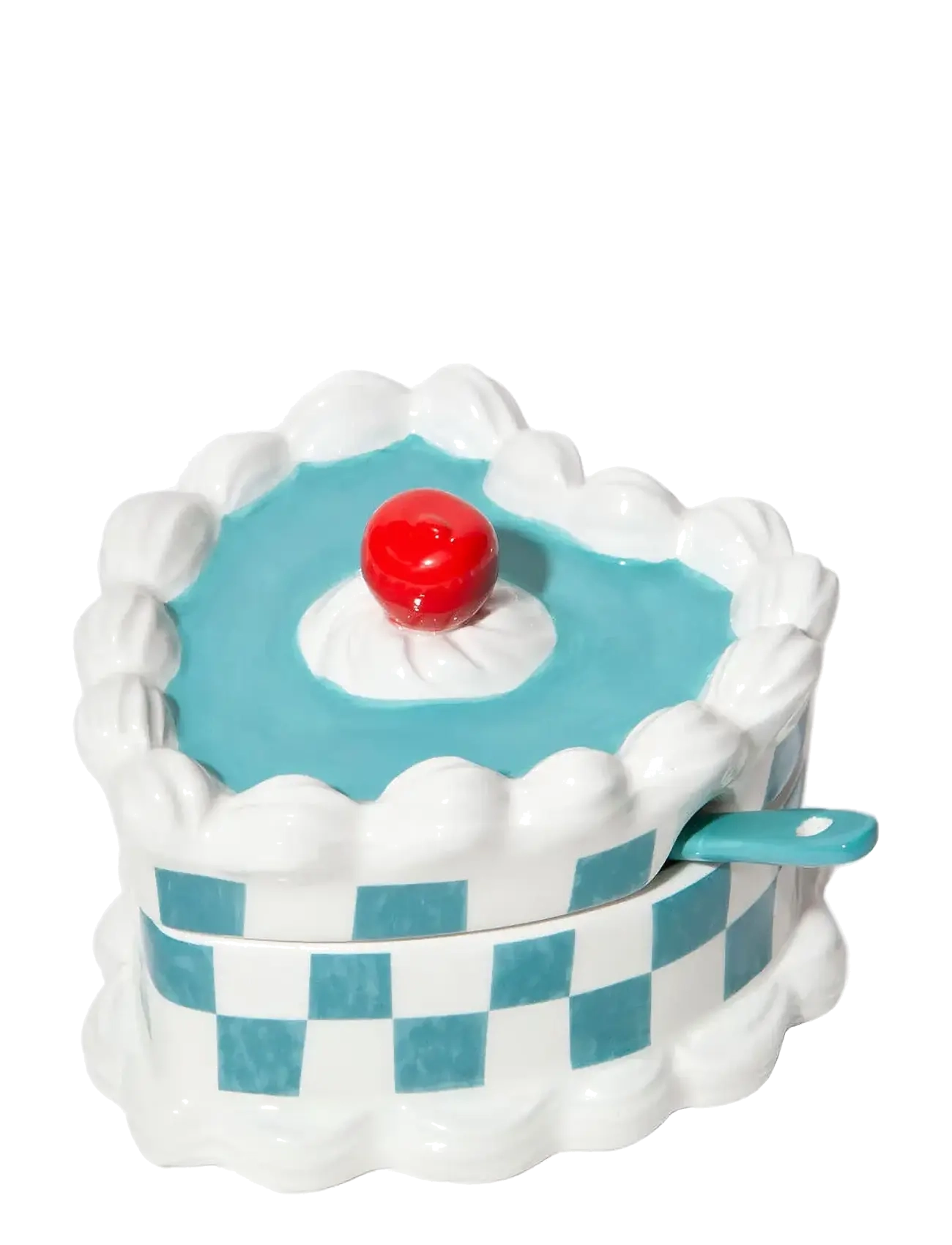 DOIY Sugar Bowl, Sweetie - Köögis hoiustamine - WHITE AND TURQUOISE / multi