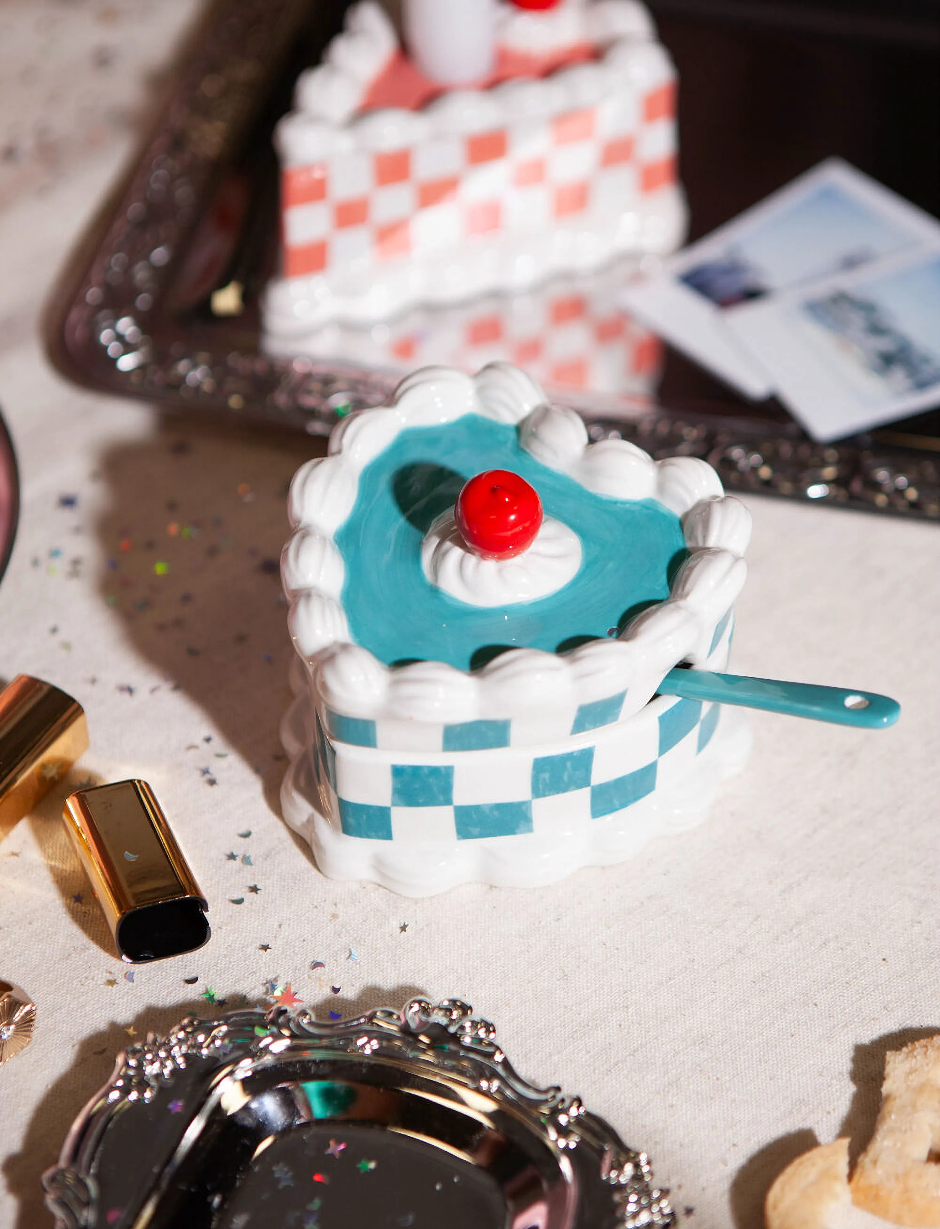 DOIY - Sugar Bowl, Sweetie - zuckerschalen - white and turquoise - 5