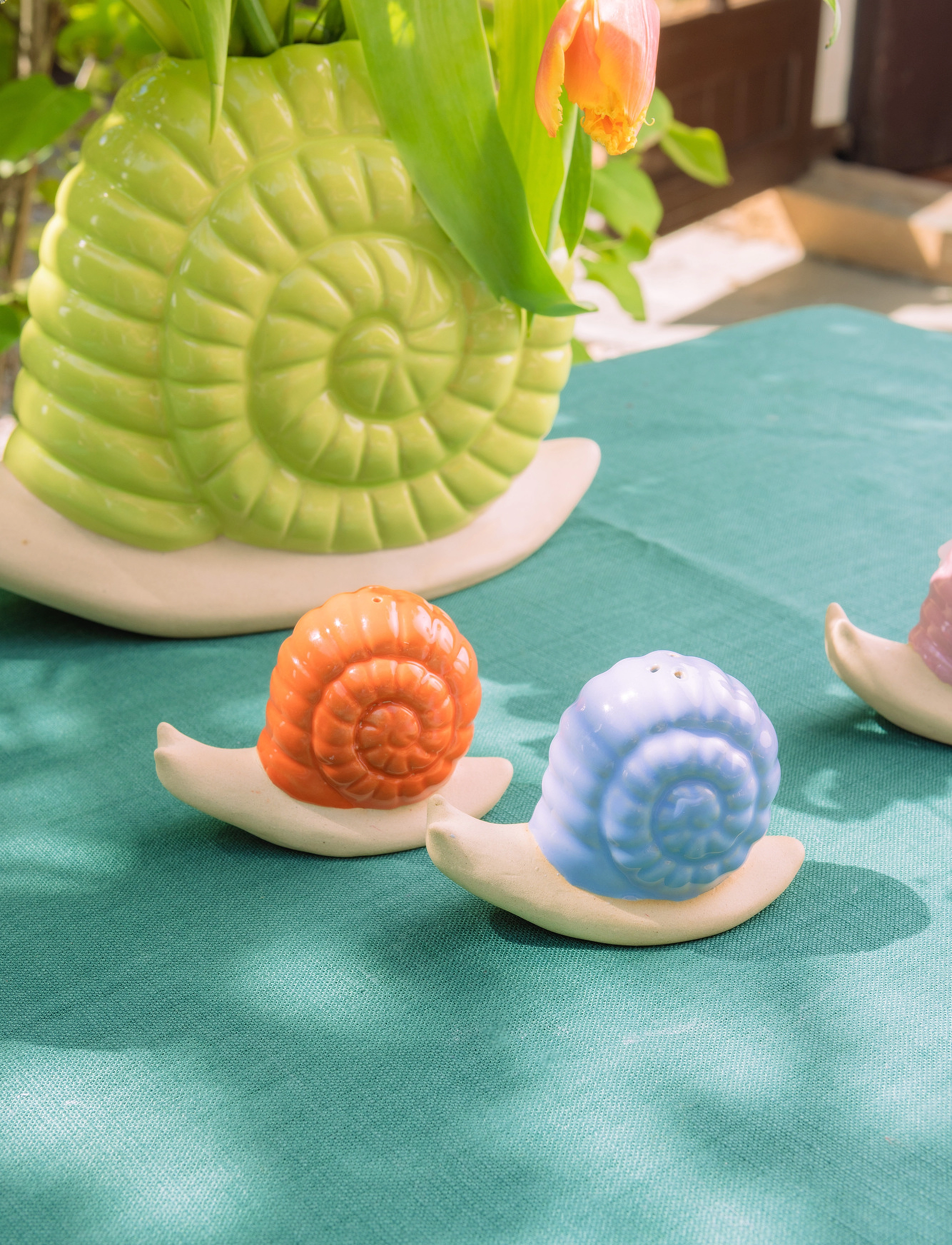 DOIY - Salt & pepper shakers - Woodland - Snail - lilac / orange - 5