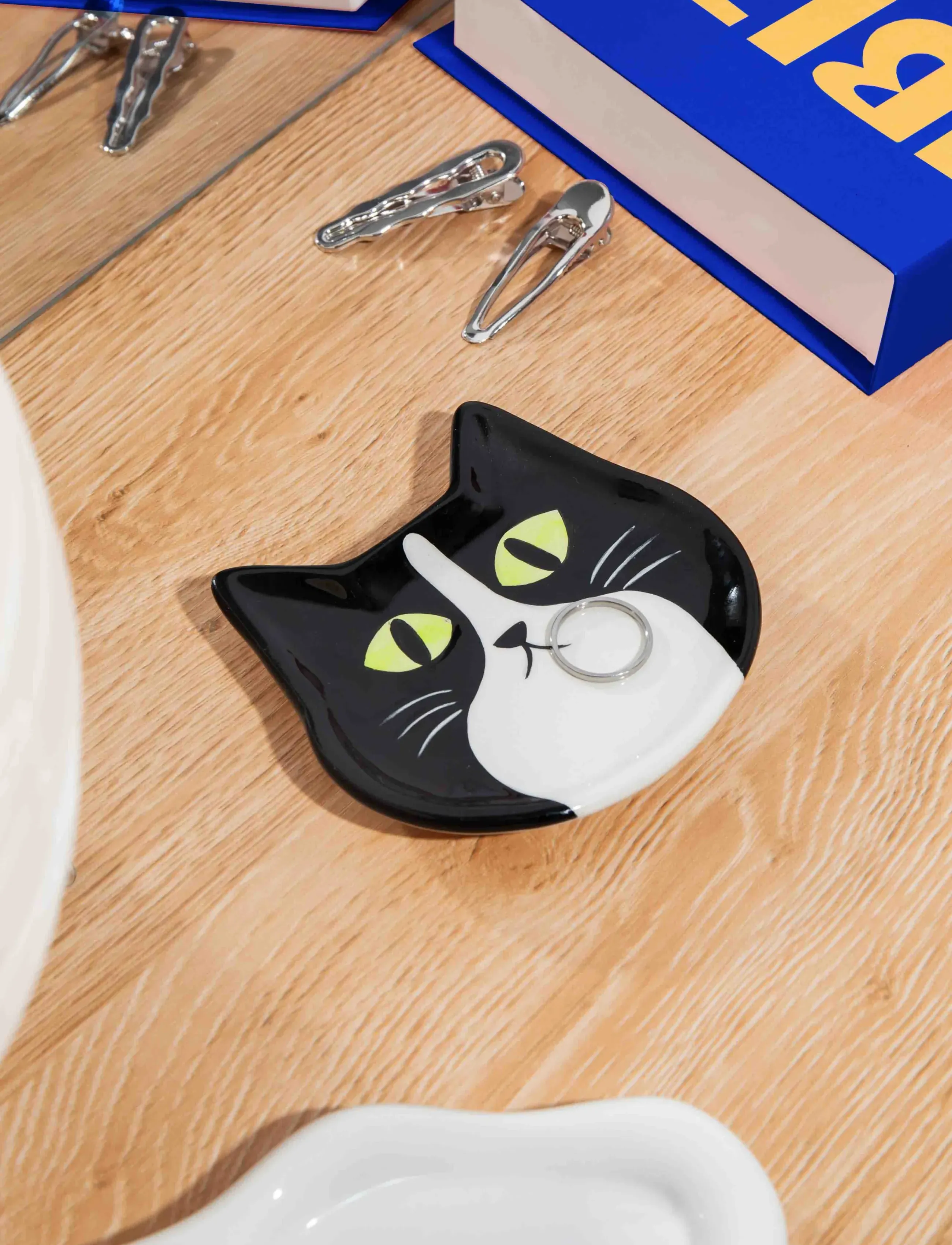 DOIY Opbevaringsskål Cat, H1.5 cm, Decoration, Schwarz - Decorative Platters, Homeware